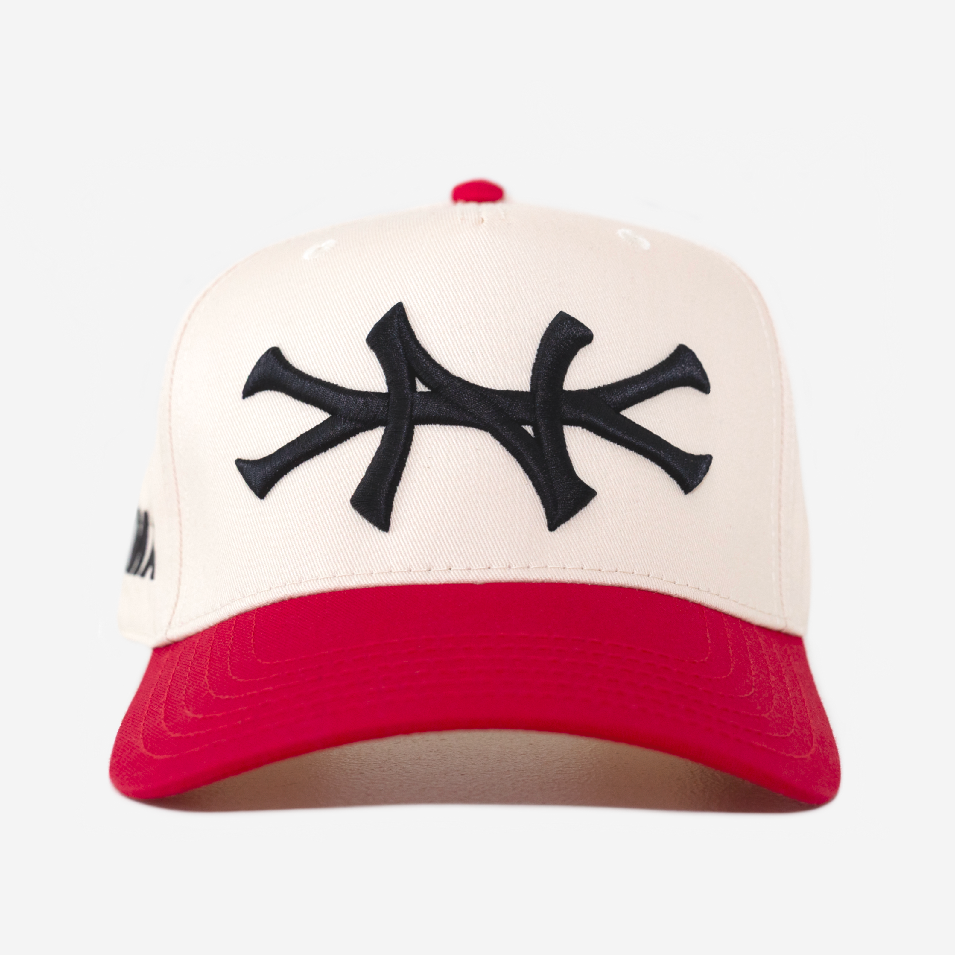 NY HAT CURVED BRIM (CREAM/RED)