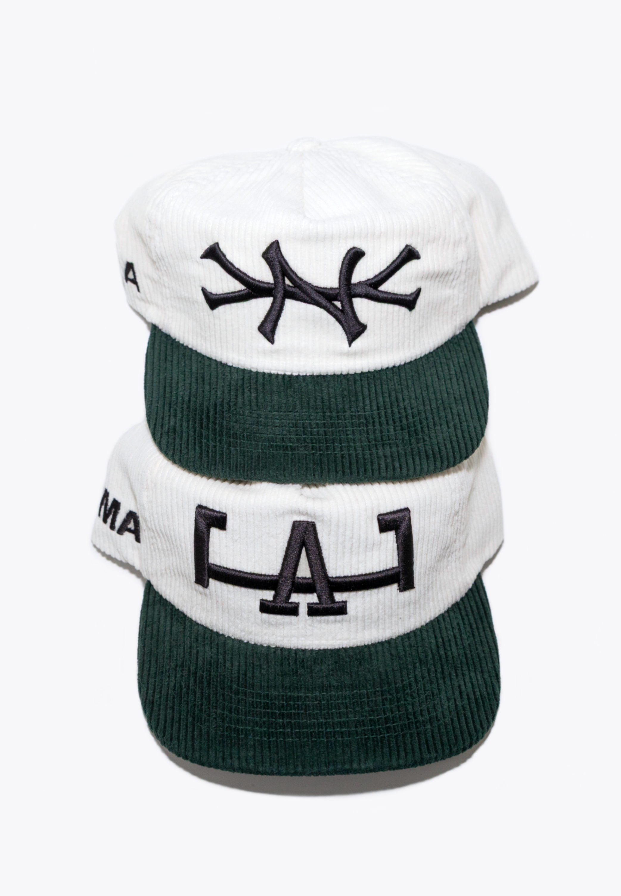 LA CORDUROY HAT (BONE/GREEN)