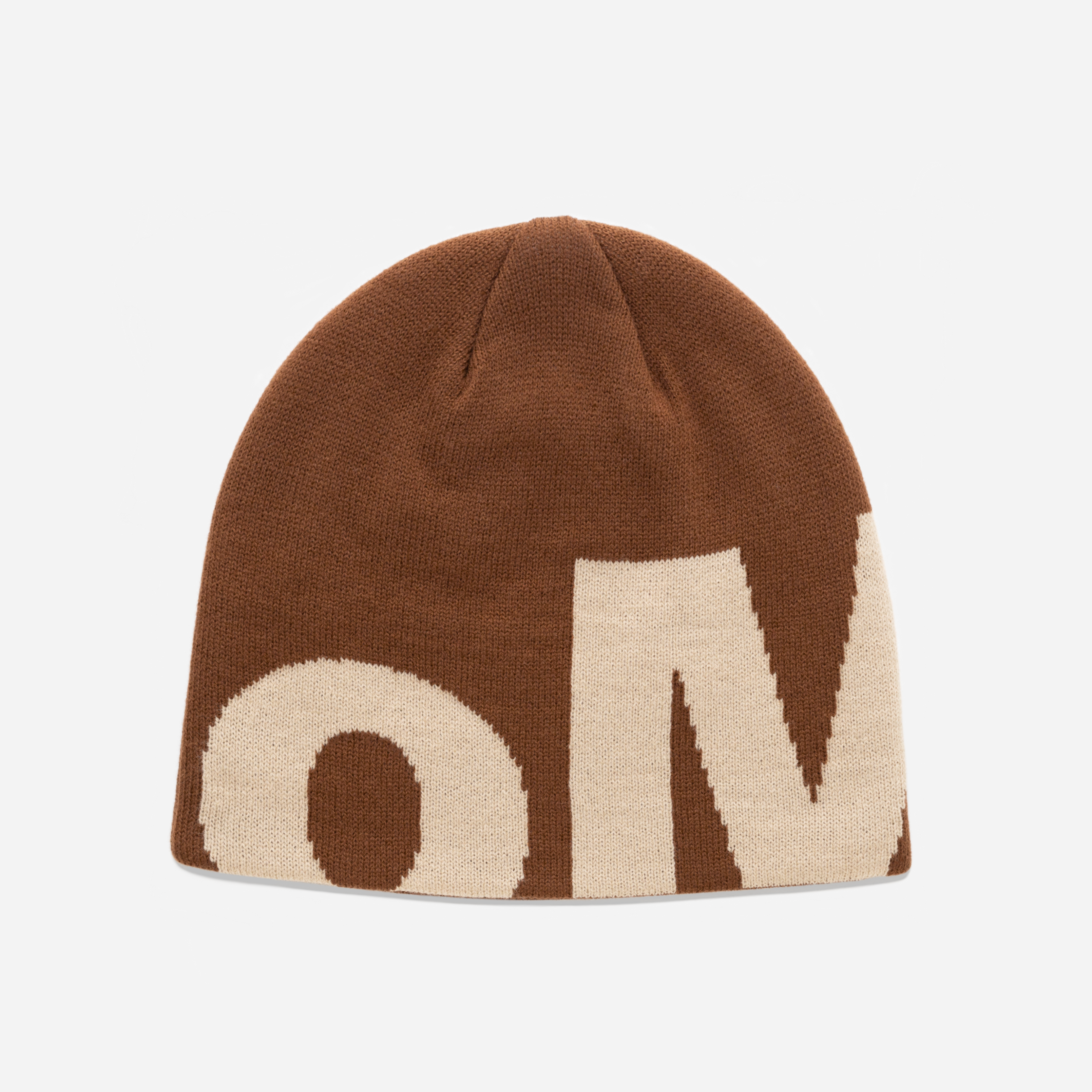 帽子 oMA JUMBO LOGO SKULL CAP(BROWN/CREAM) JUMBO LOGO SKULLY (BROWN) – oMA Studios