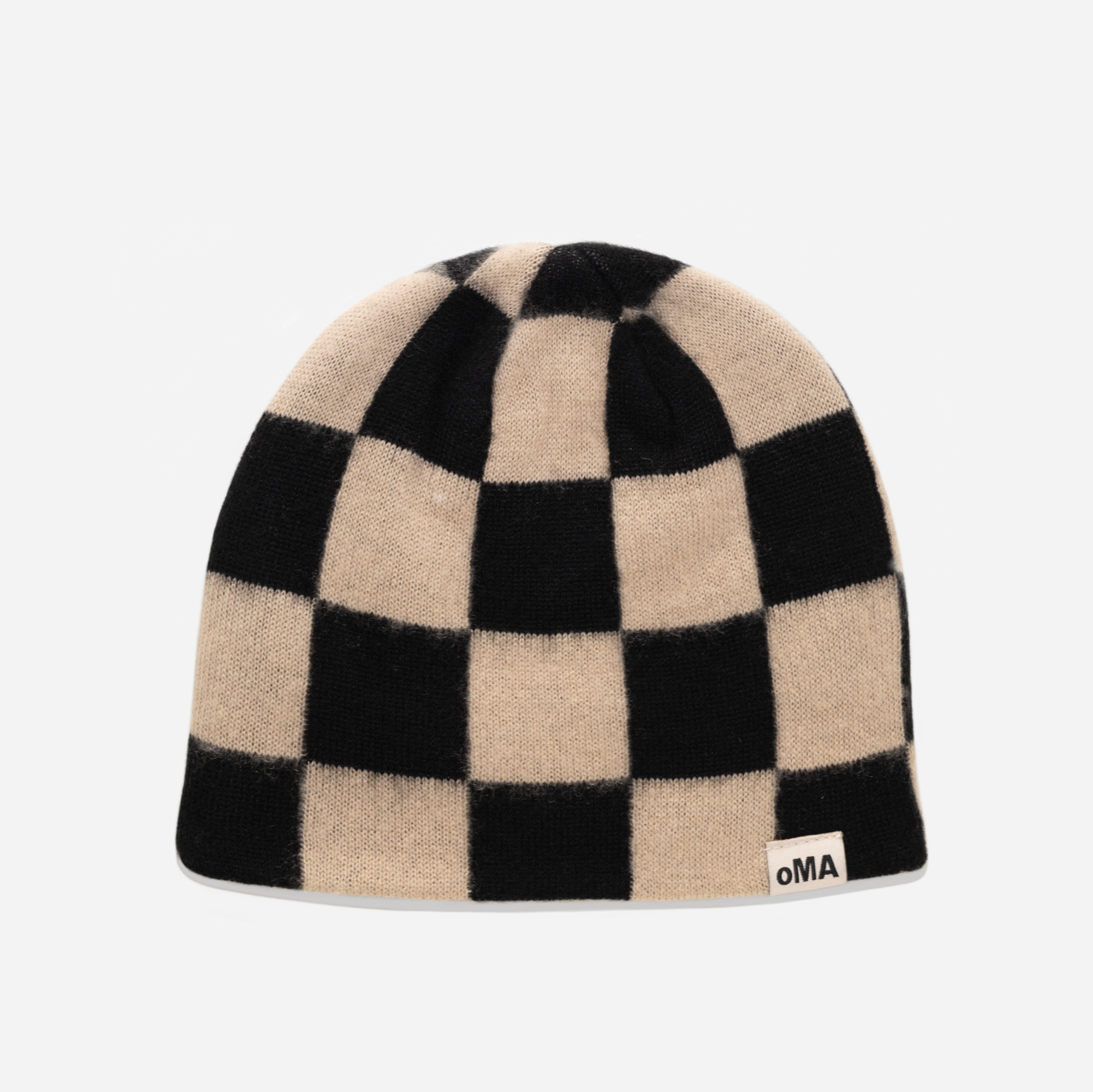 MOHAIR CHECKERED SKULLY (BLACK) – oMA Studios
