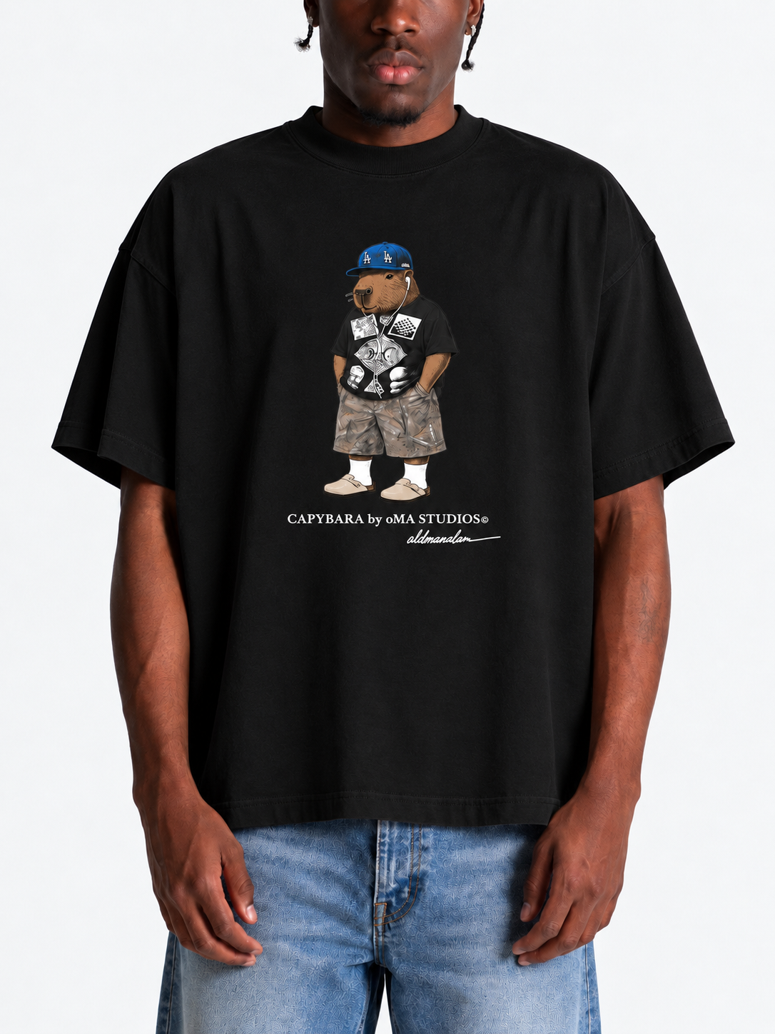 LoS ANGELES CAPYBARA T-SHIRT (BLACK)