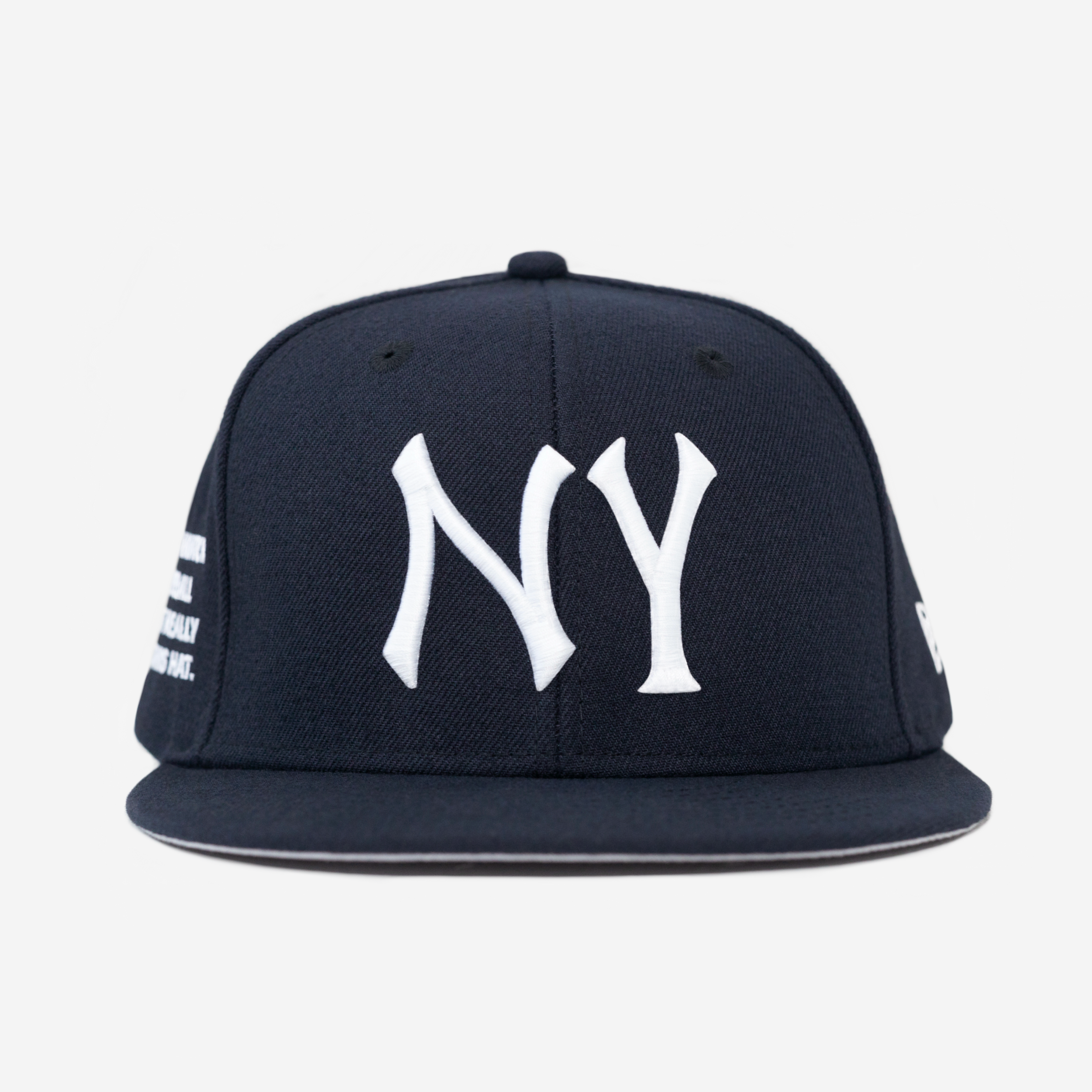 NY "I DON'T WATCH BASEBALL" FITTED HAT (BLUE)