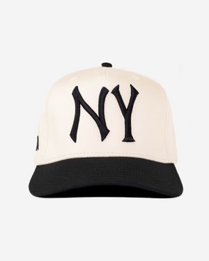NY HAT CURVED BRIM (CREAM)