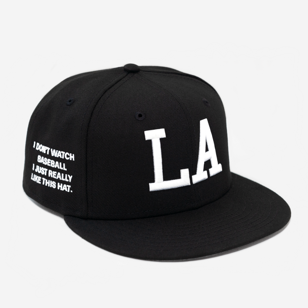 LA "I DON'T WATCH BASEBALL" FITTED HAT (BLK/WHT)