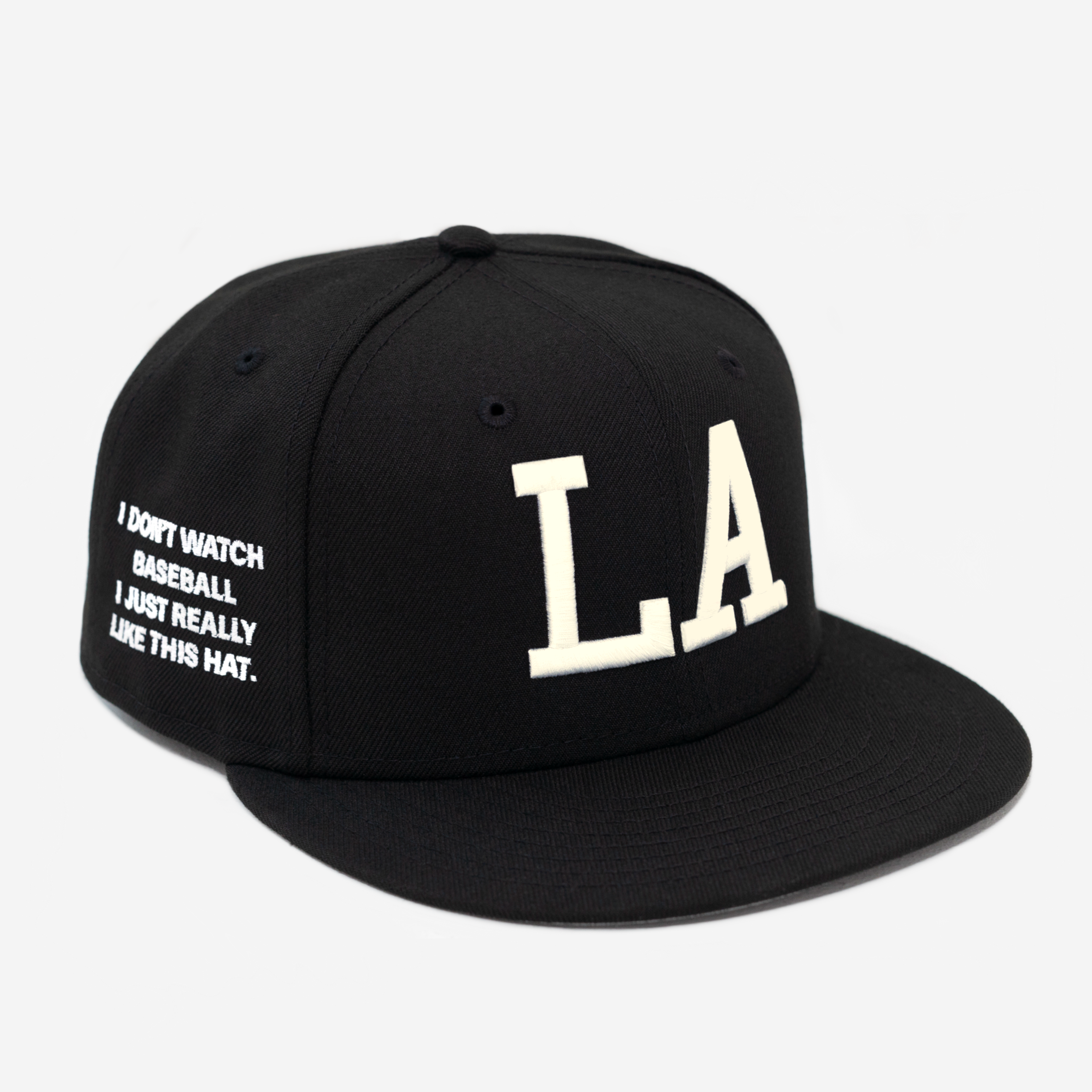 LA "I DON'T WATCH BASEBALL" FITTED HAT (BLK/CRM)