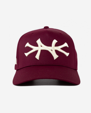 NEW YoRK HAT CURVED BRIM (BURGUNDY)