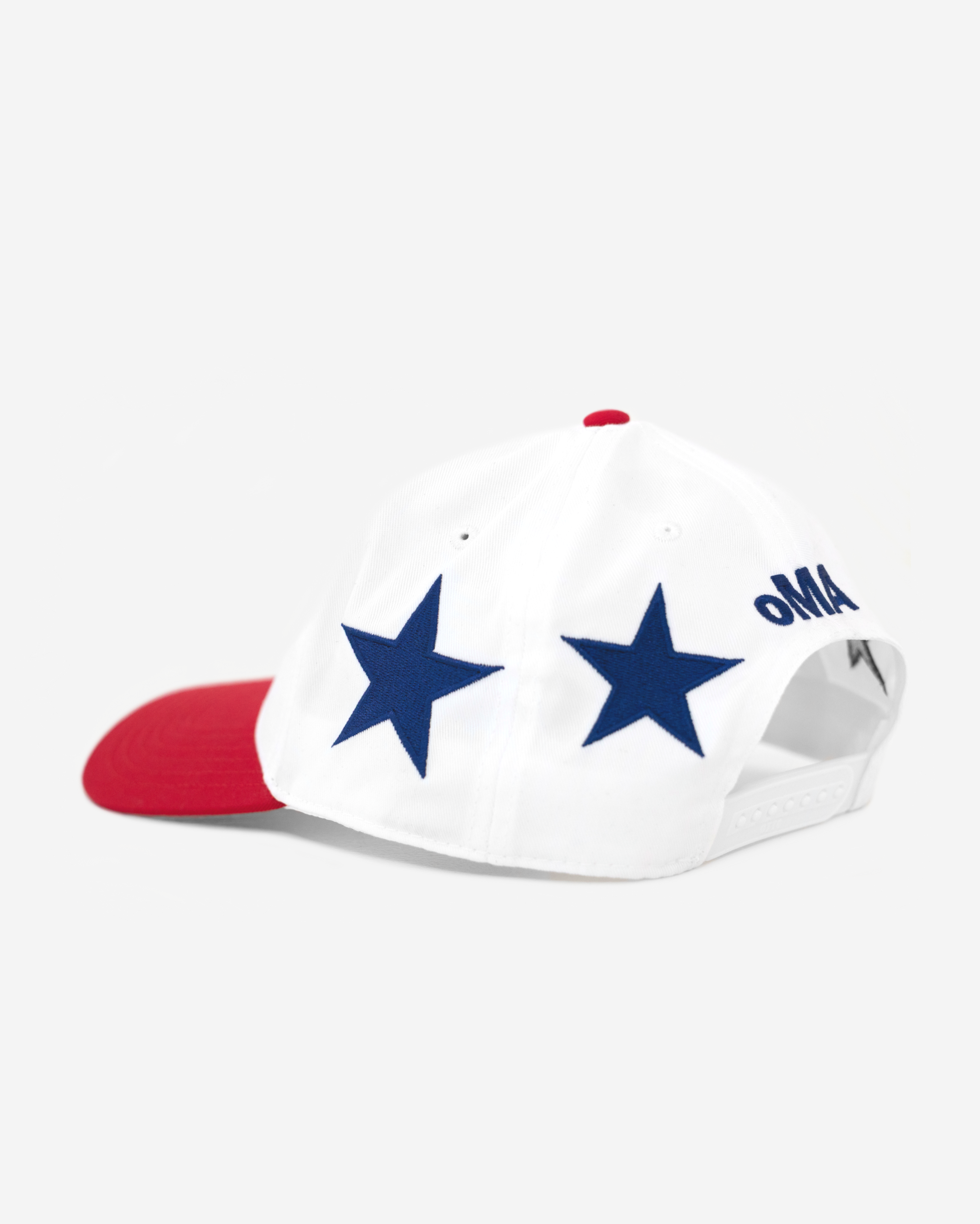 USA STAR CRoWN CURVED BRIM HAT (WHITE/RED)