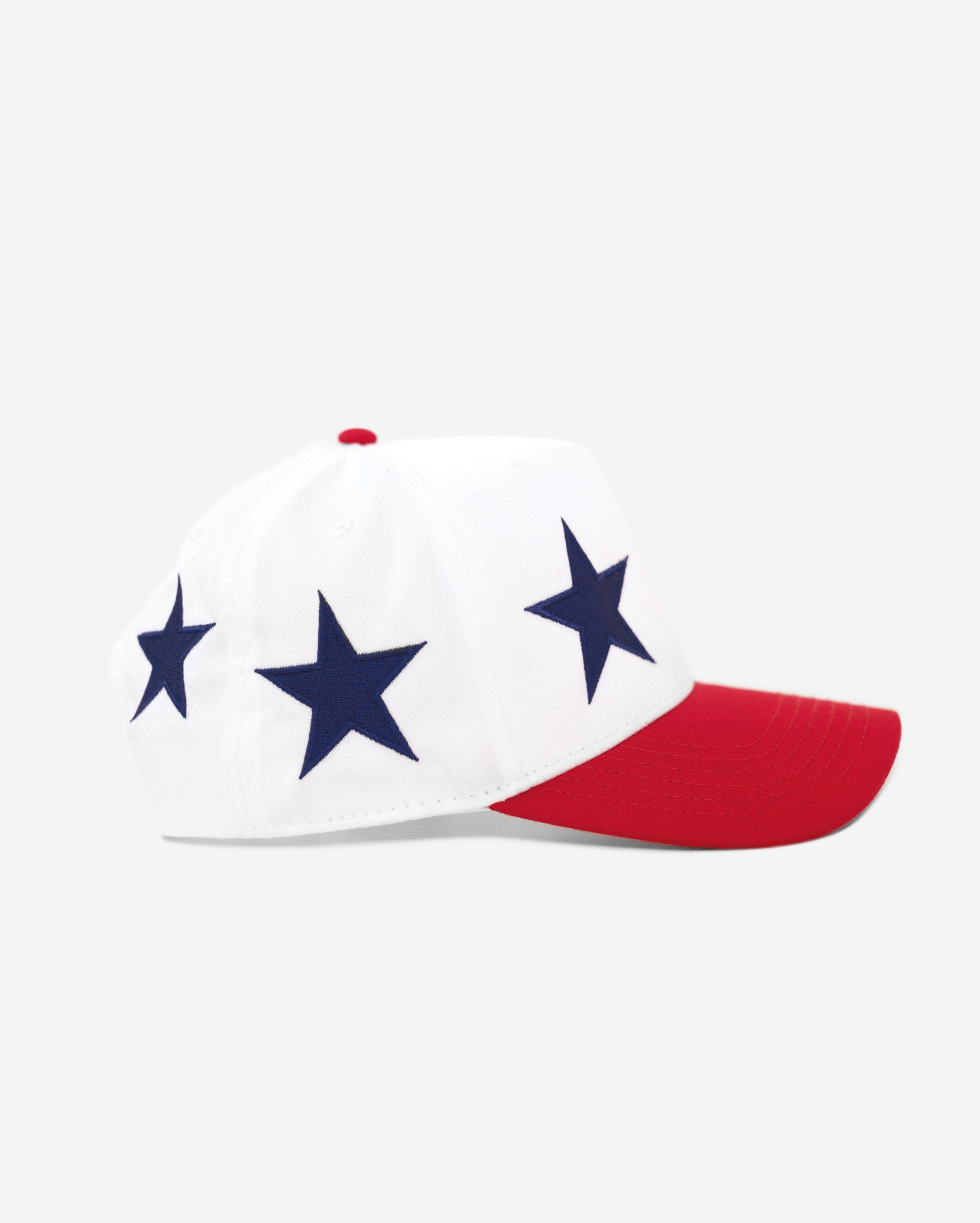 USA STAR CRoWN CURVED BRIM HAT (WHITE/RED)