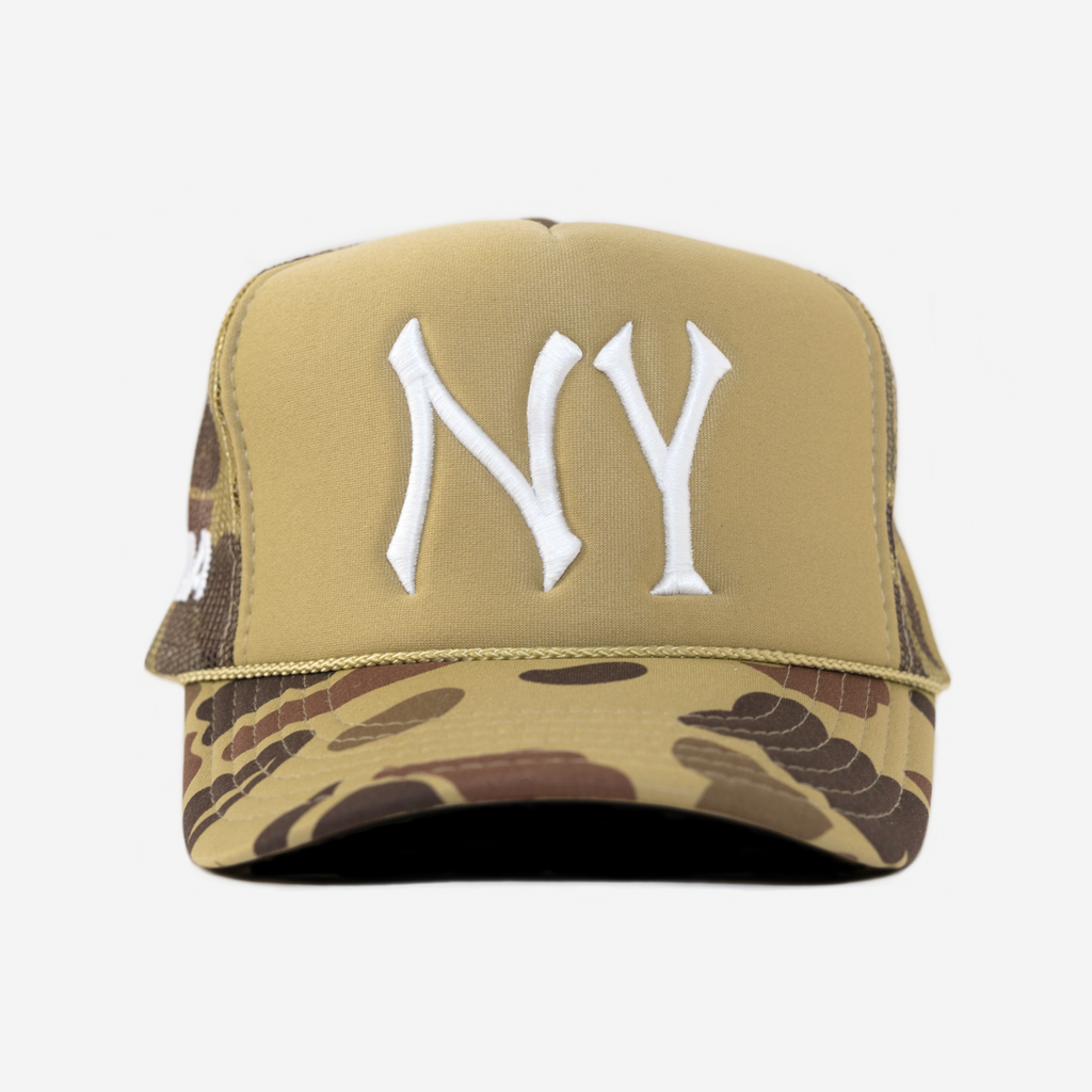 NY TRUCKER HAT (DESERT CAMO)