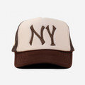 NY TRUCKER HAT (CREAM/BRWN)