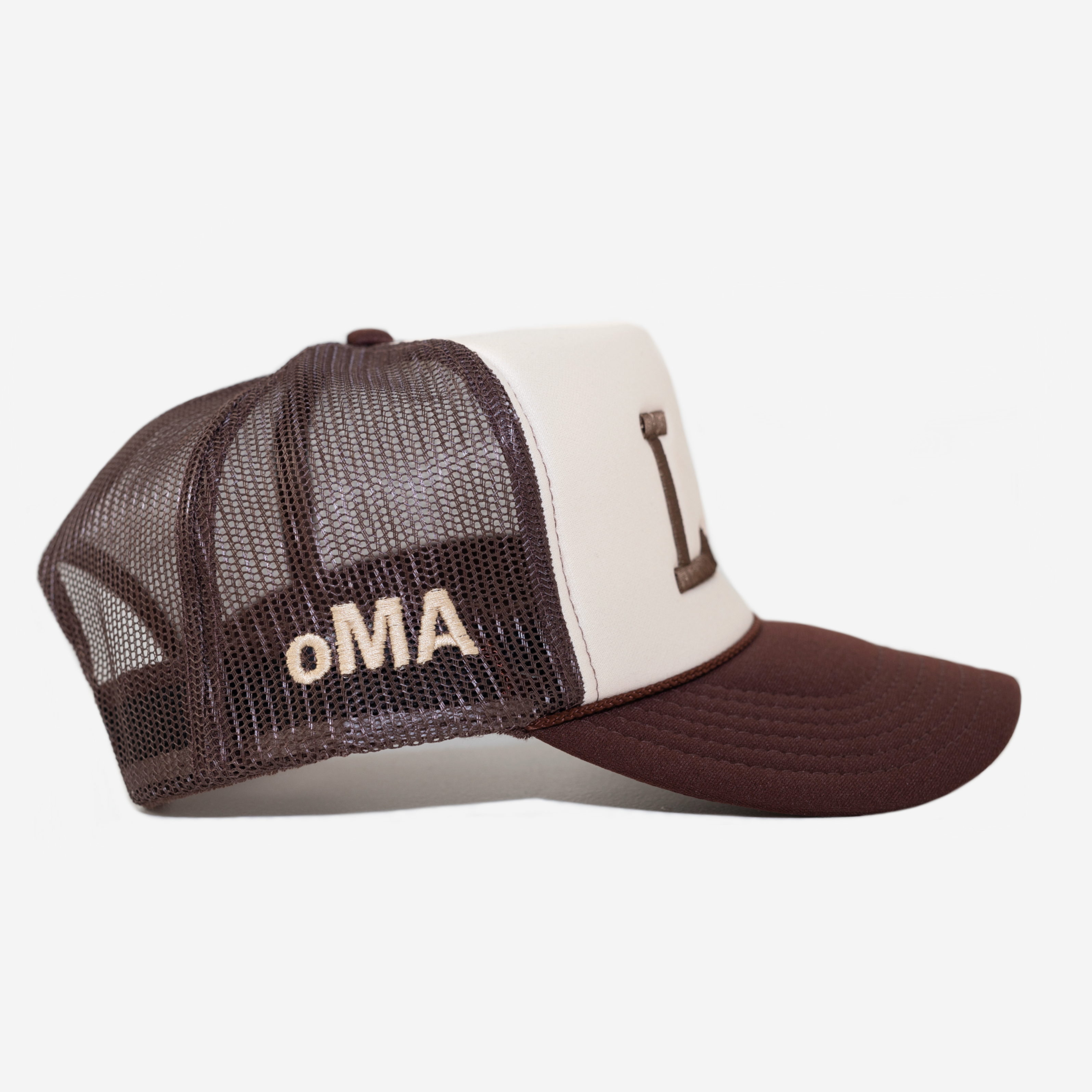 LA TRUCKER HAT (CREAM/BRWN)