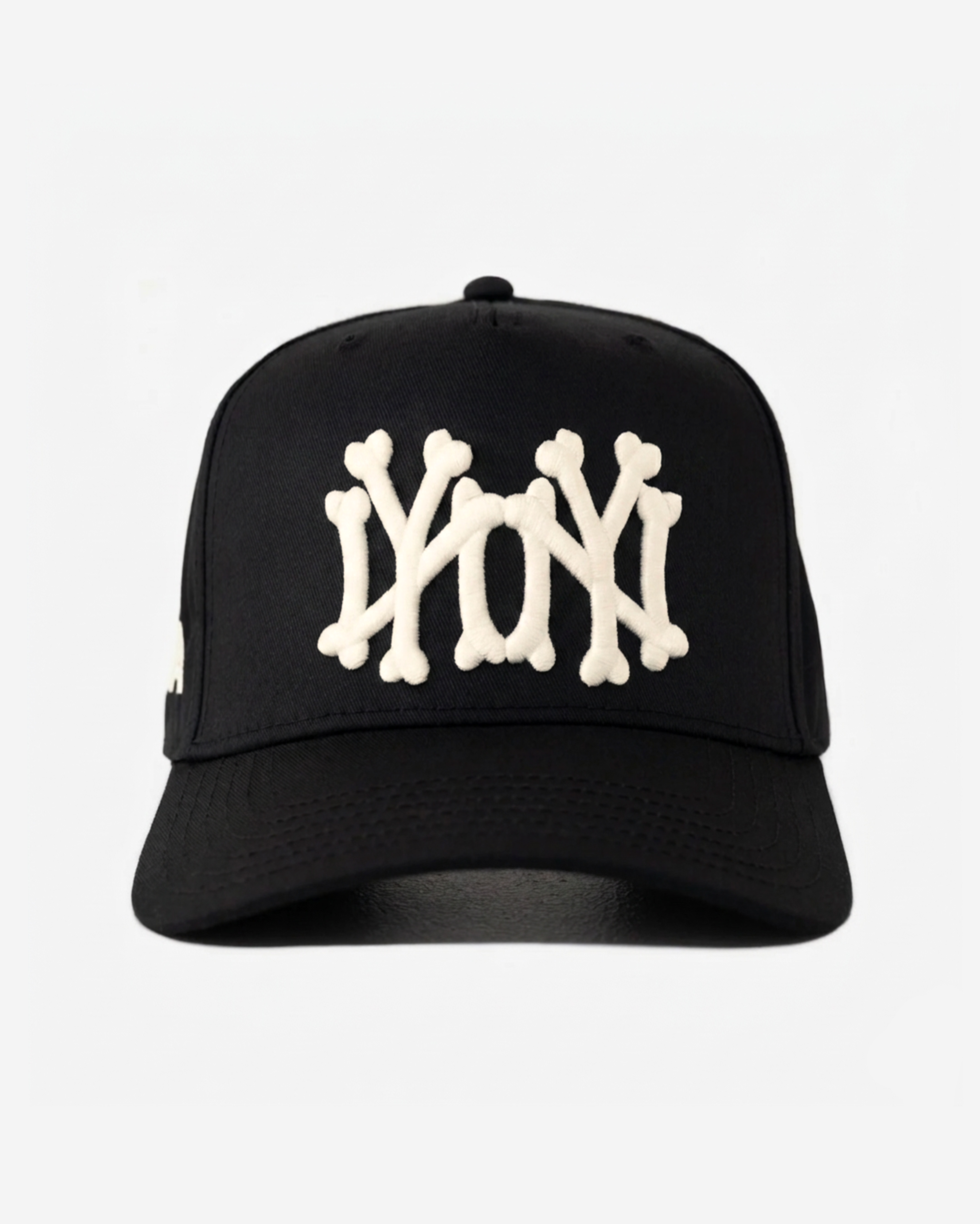 NY NY BoNES HAT CURVED BRIM (BLK/CRM)