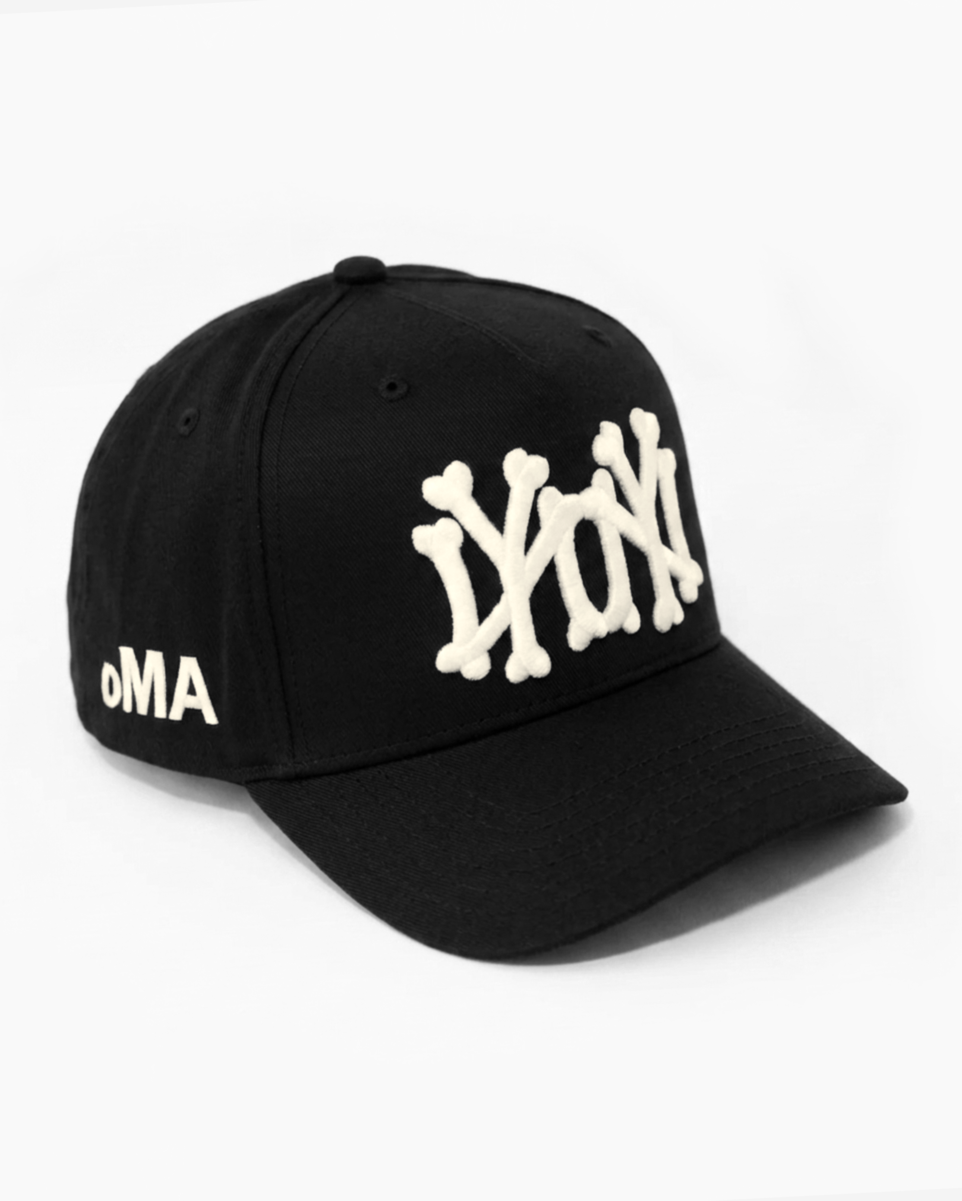NY NY BoNES HAT CURVED BRIM (BLK/CRM)