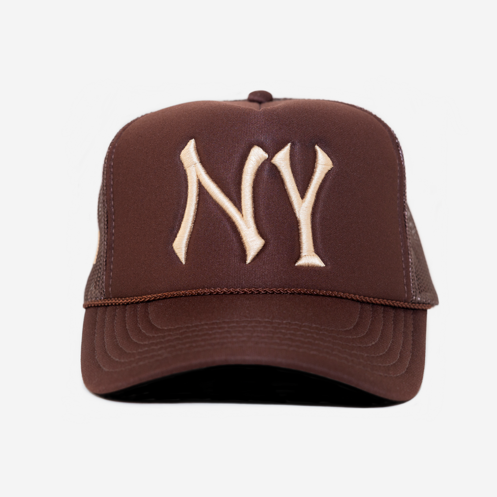 NY TRUCKER HAT (BROWN)