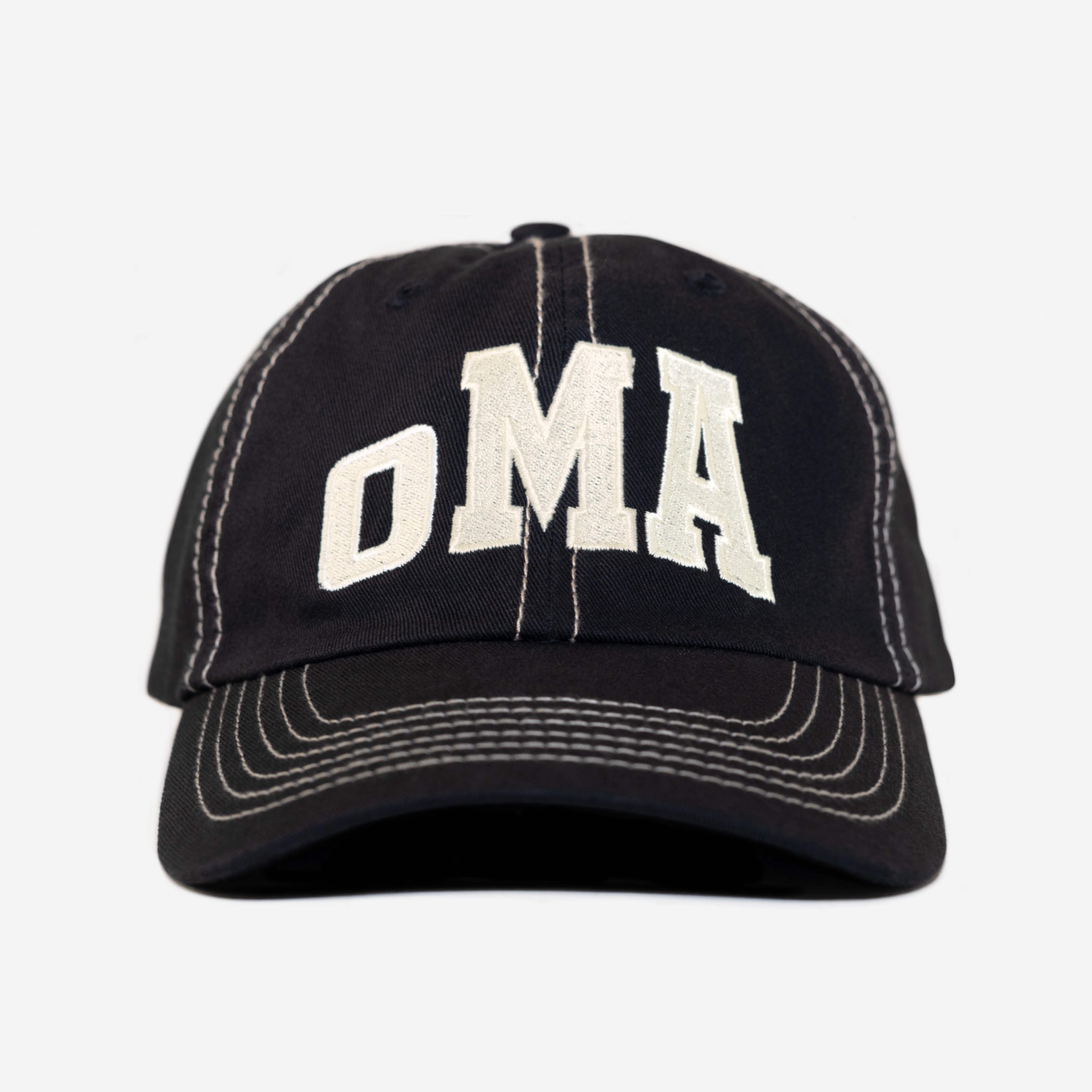 ARCH CONTRAST STITCH HAT (BLK/CRM)