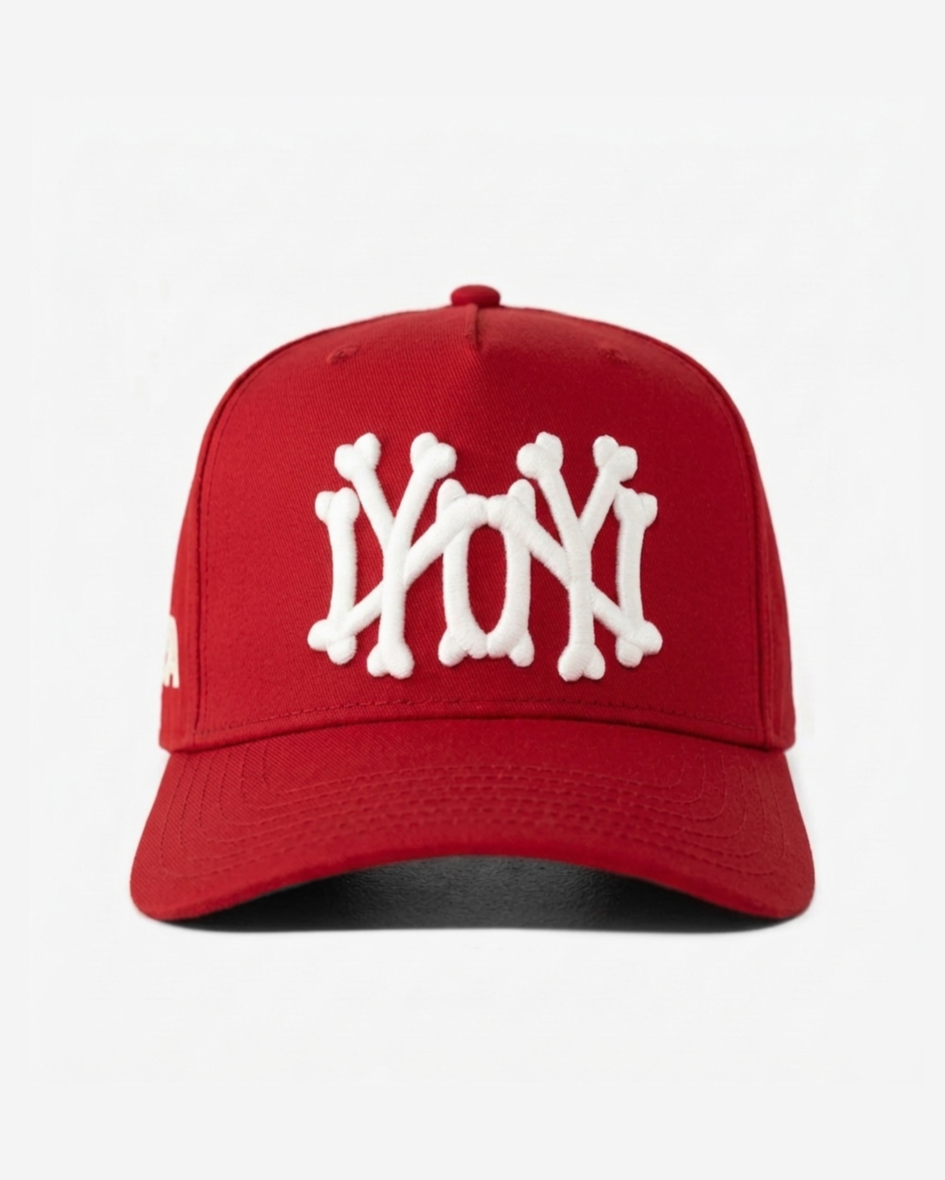 NY NY BoNES HAT CURVED BRIM (RED)