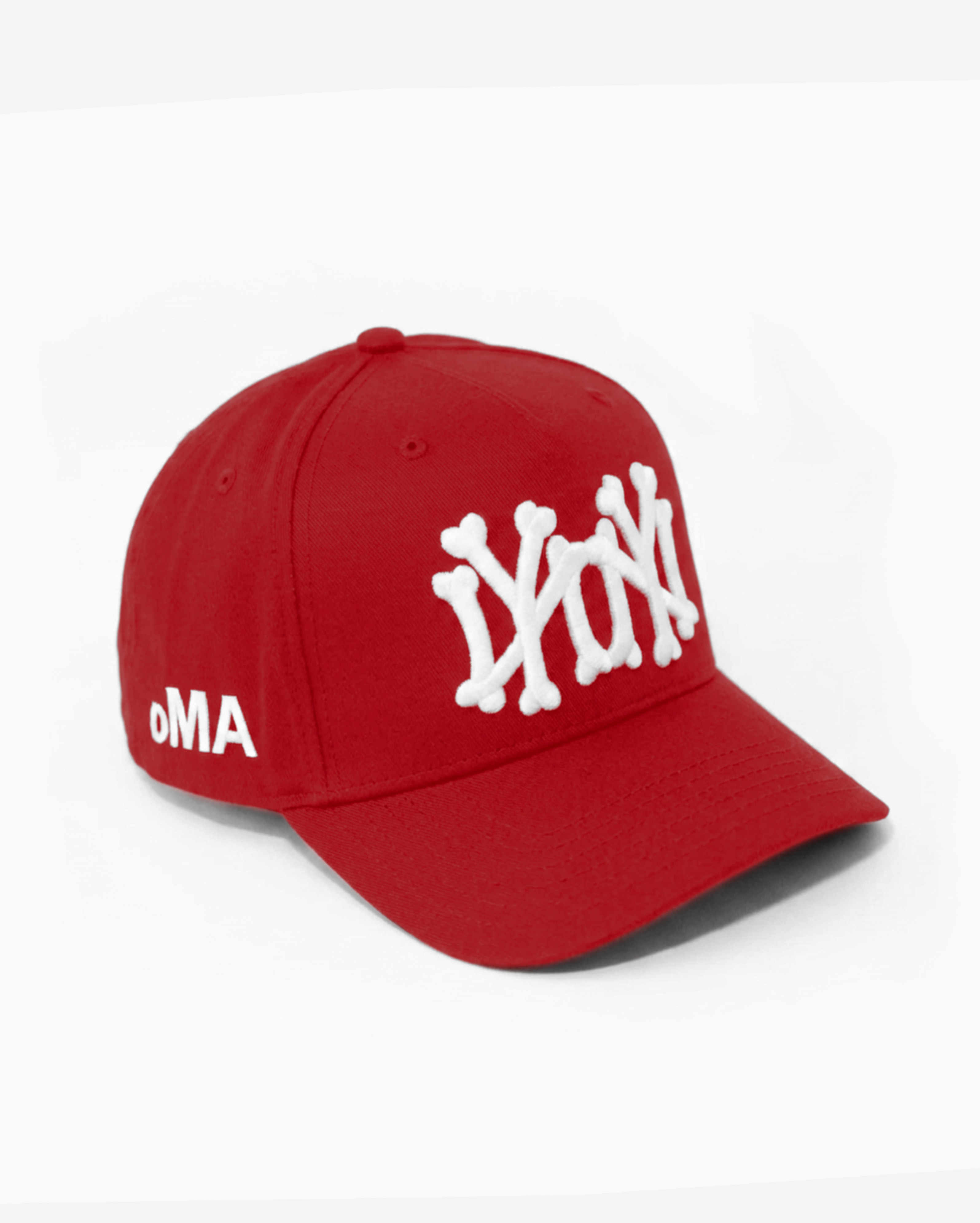 NY NY BoNES HAT CURVED BRIM (RED)