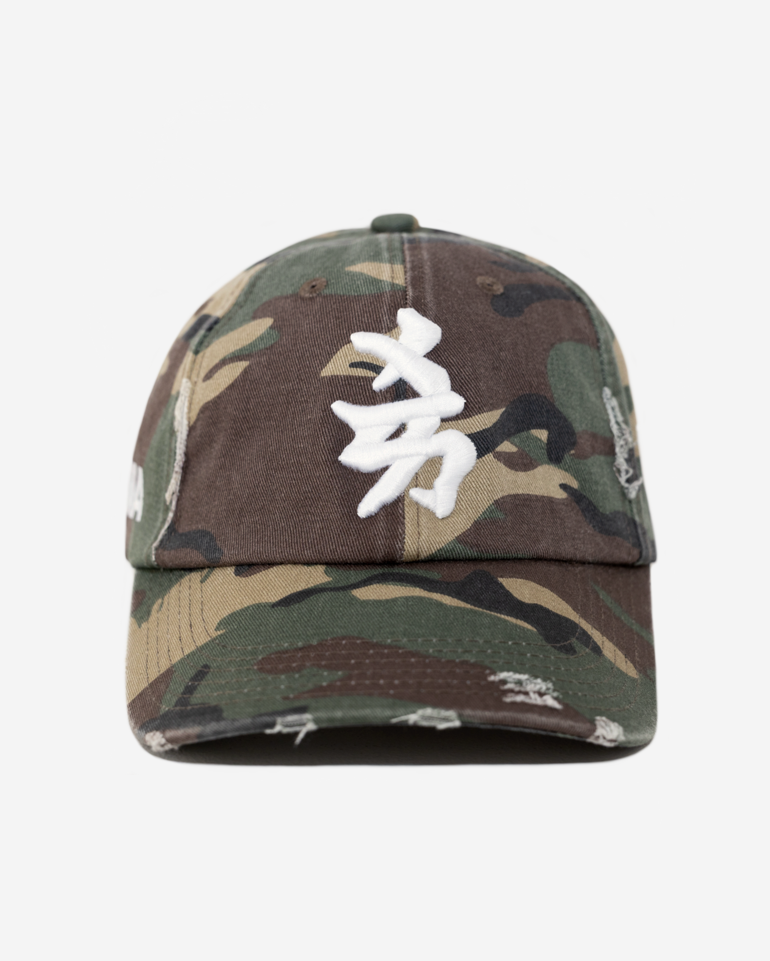 NEW YoRK KANJI JAPAN DISTRESSED HAT (ARMY CAMo)