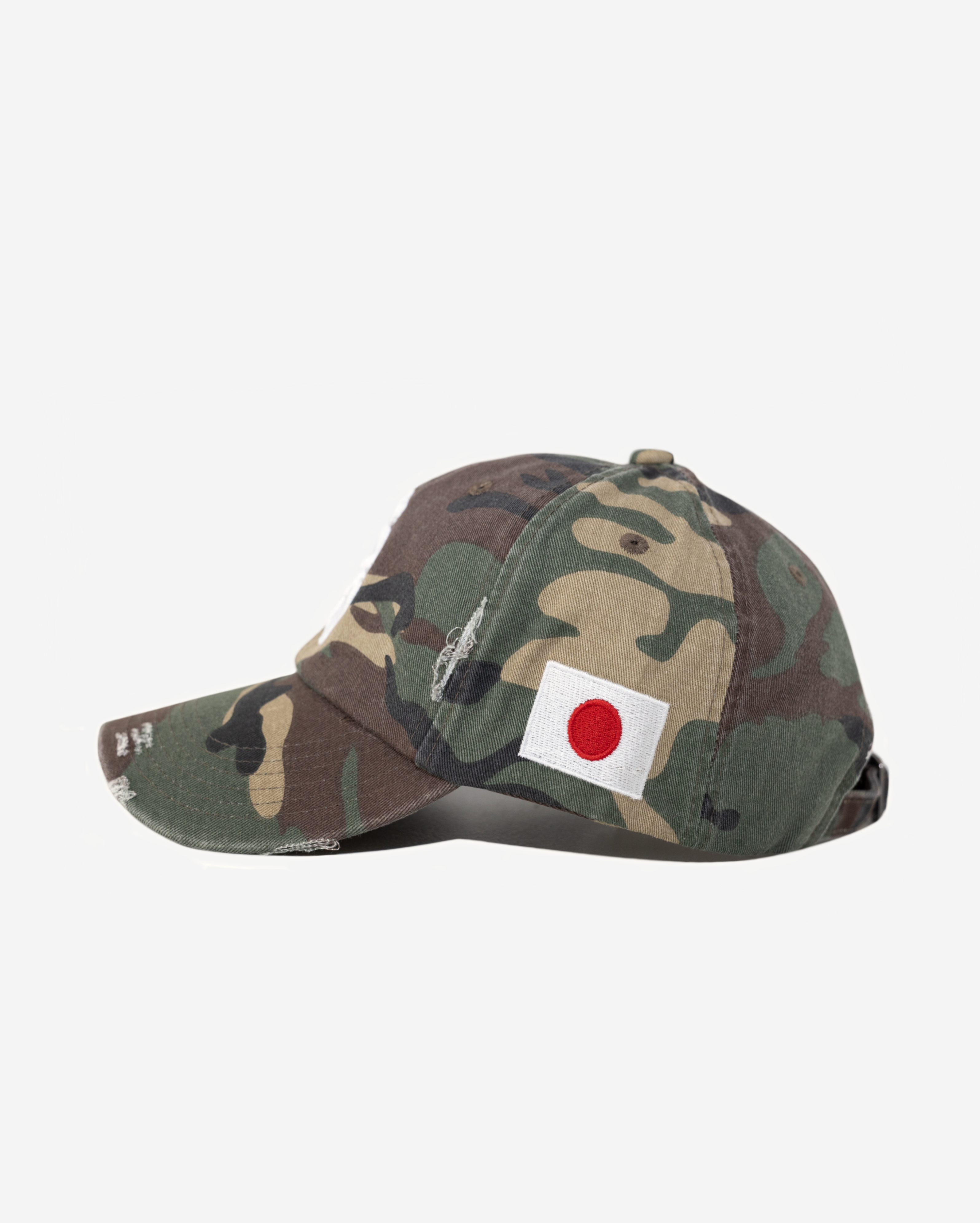 NEW YoRK KANJI JAPAN DISTRESSED HAT (ARMY CAMo)