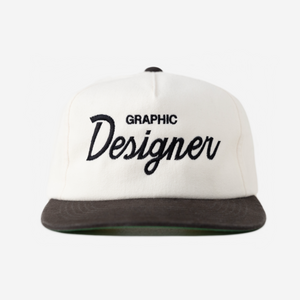 GRAPHIC DESIGNER THRoWBACK HAT (IVoRY)