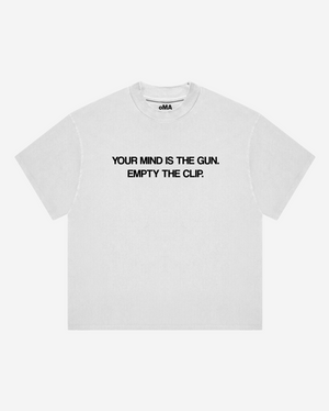 MIND IS THE GUN T-SHIRT (WHITE)