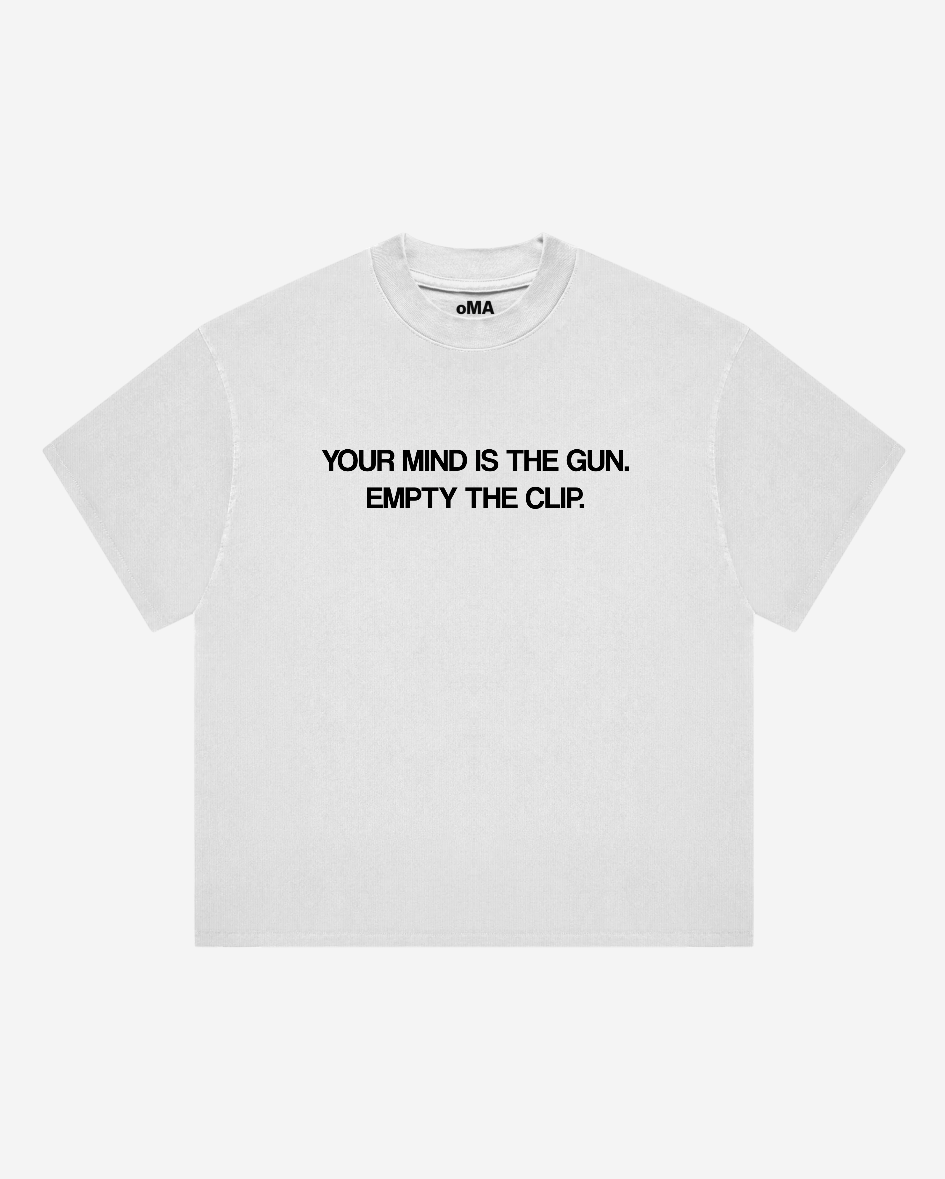 MIND IS THE GUN T-SHIRT (WHITE)