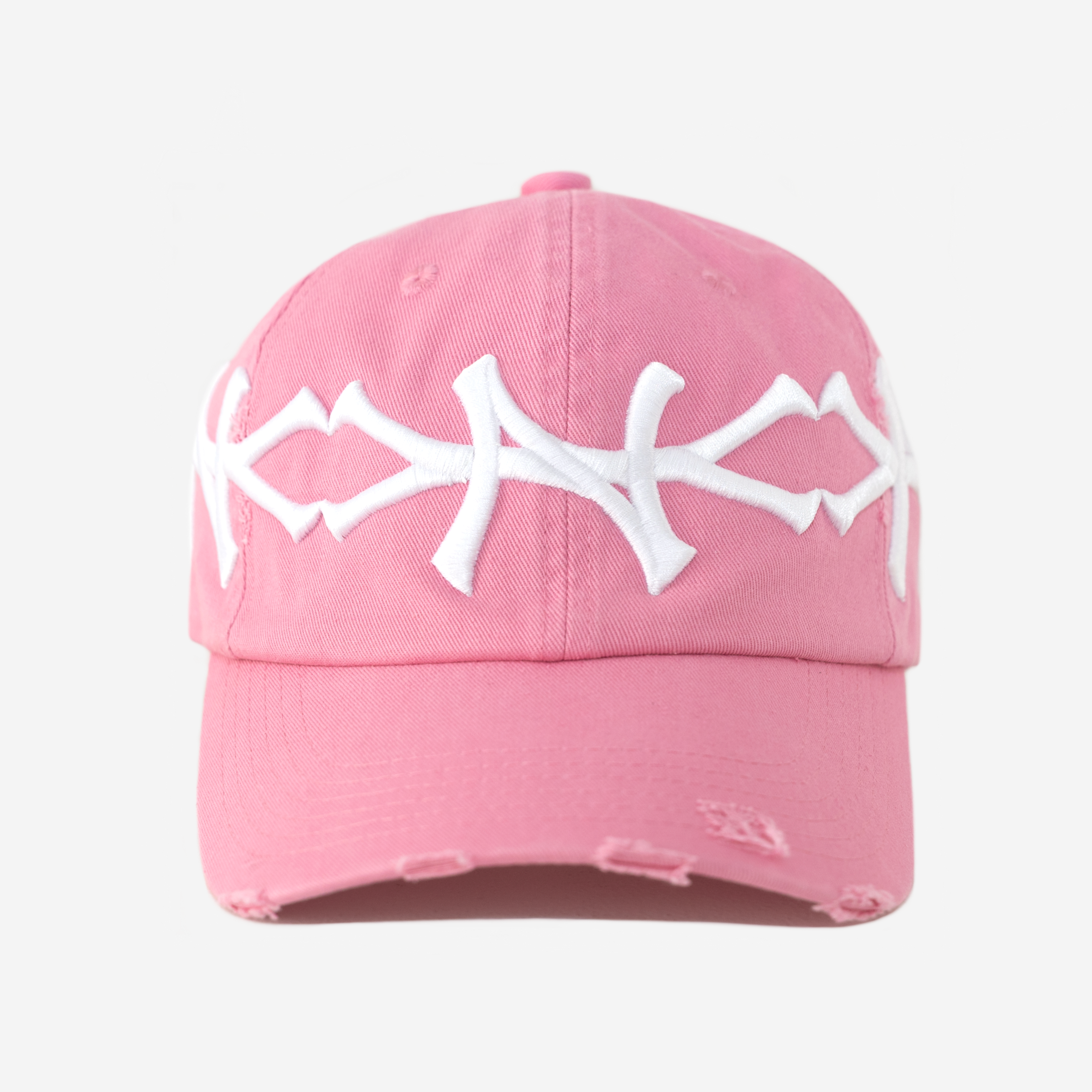 NY VALENTINE CROWN DISTRESSED HAT (PINK)
