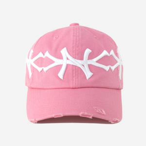 NY VALENTINE CROWN DISTRESSED HAT (PINK)