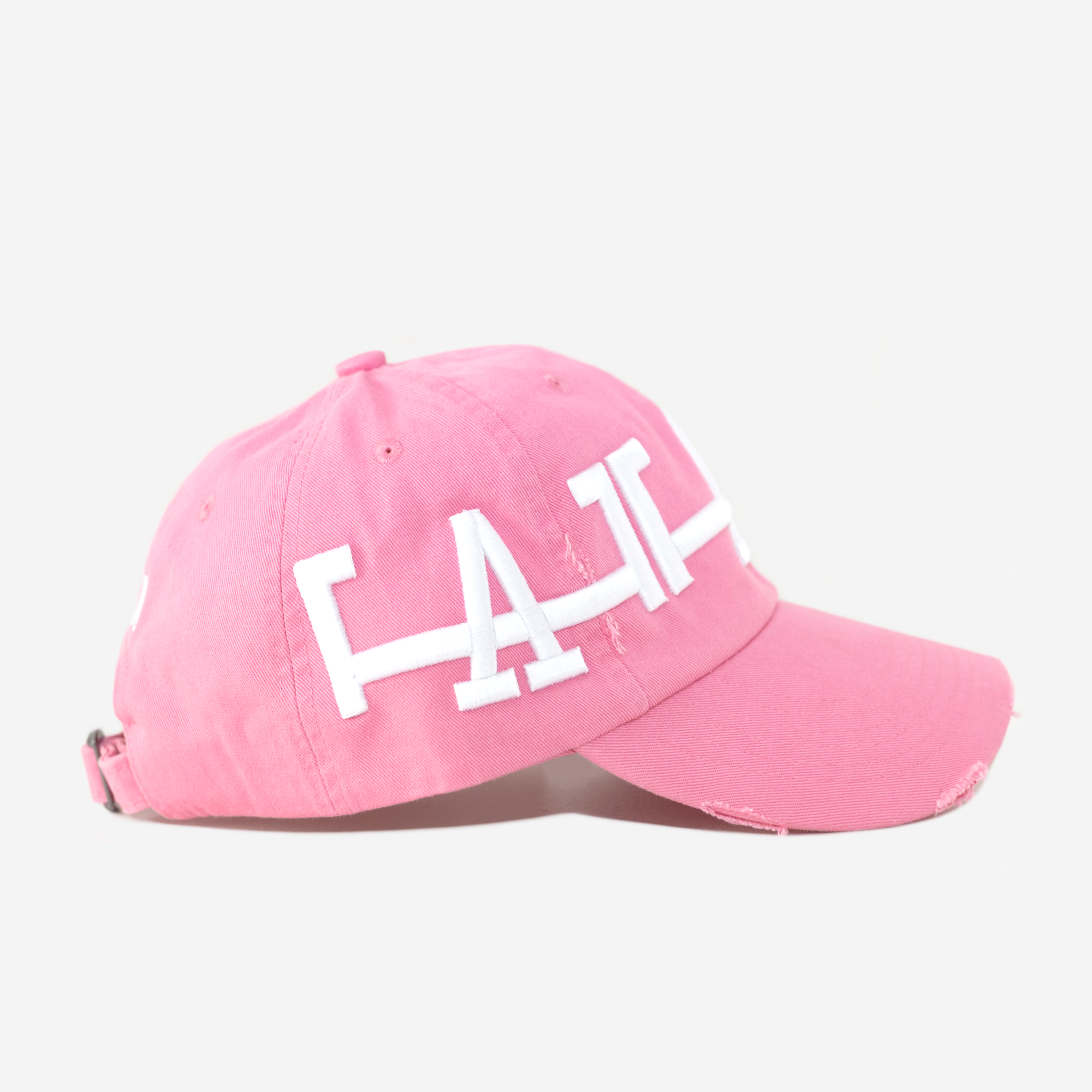 LA VALENTINE CROWN DISTRESSED HAT (PINK)