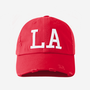 LA VALENTINE DISTRESSED HAT (RED)