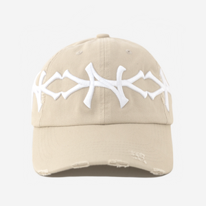 NY VALENTINE CROWN DISTRESSED HAT (CREAM)
