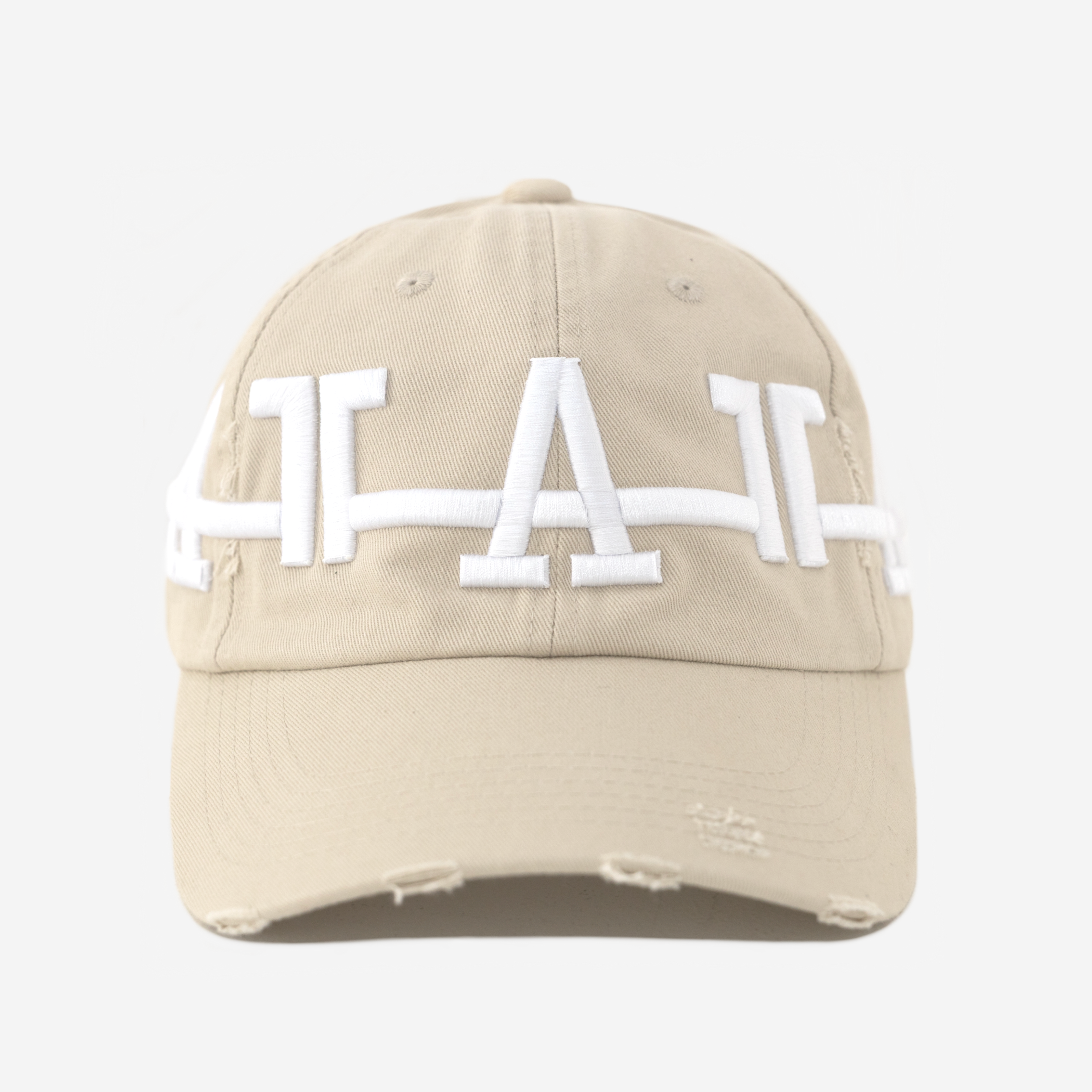 LA VALENTINE CROWN DISTRESSED HAT (CREAM)