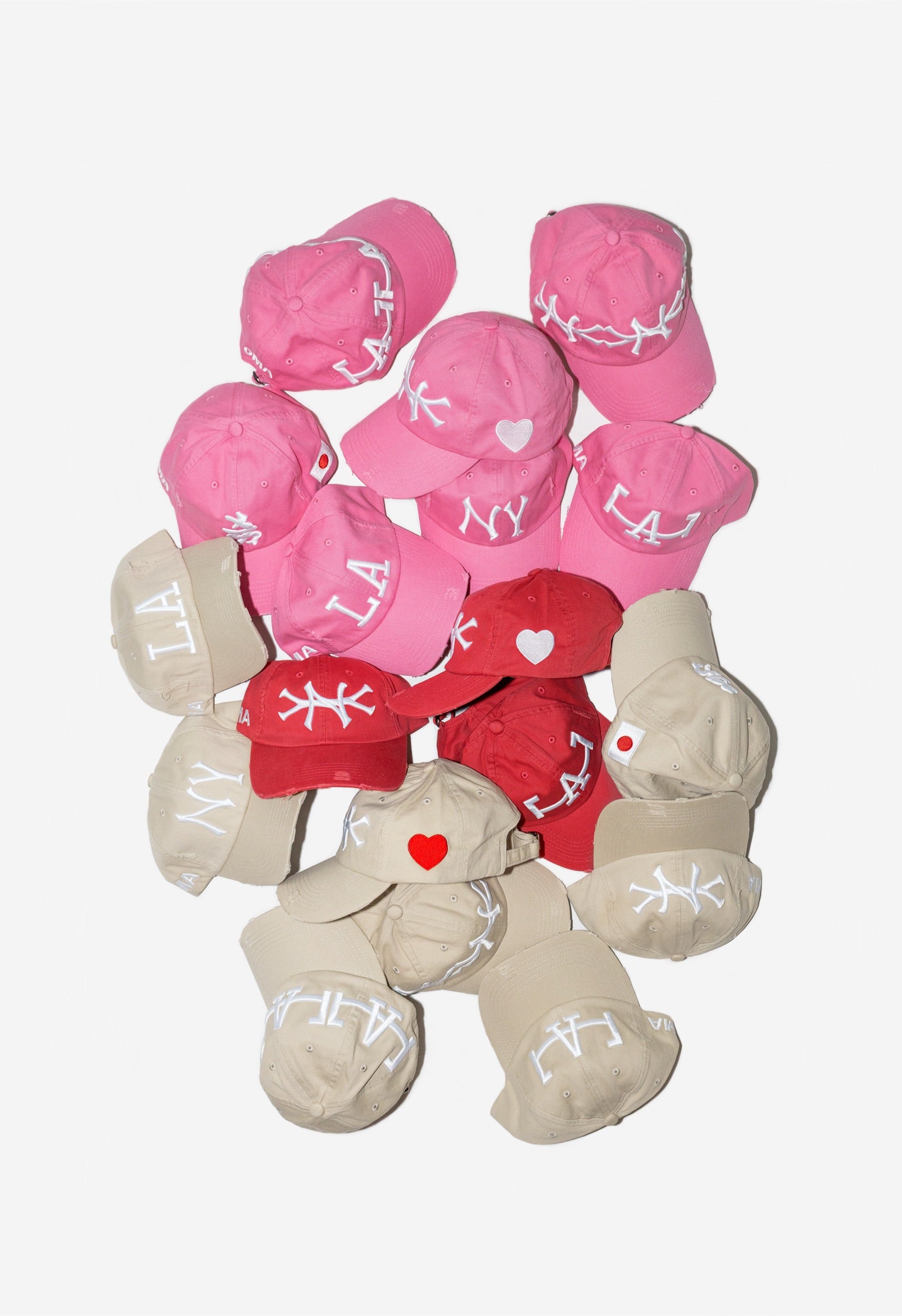 LA VALENTINE DISTRESSED HAT (PINK)