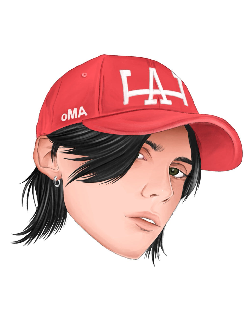 LA VALENTINE DISTRESSED HAT (RED)