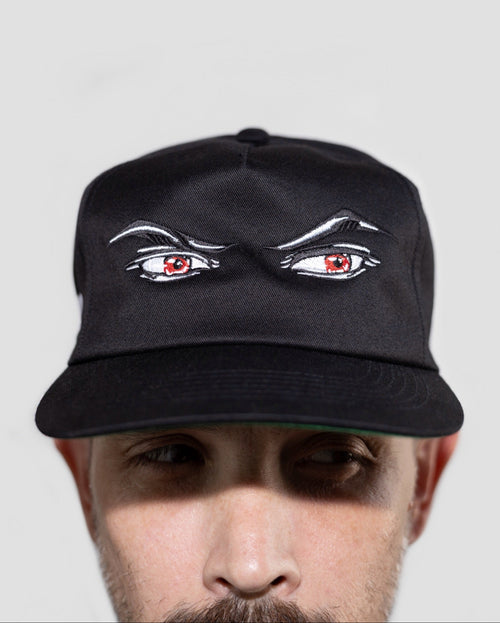 BAD ANIME EYES HAT (BLACK BRIM)