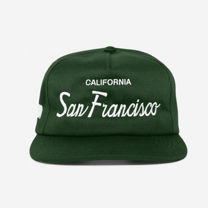 SAN FRANCISCo, CALIFoRNIA THRoWBACK HAT (FoREST)