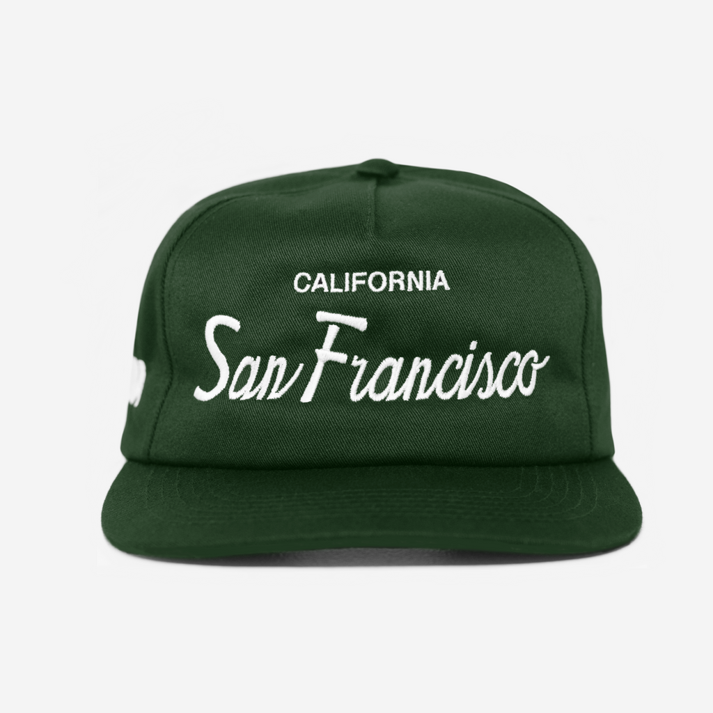 SAN FRANCISCo, CALIFoRNIA THRoWBACK HAT (FoREST)