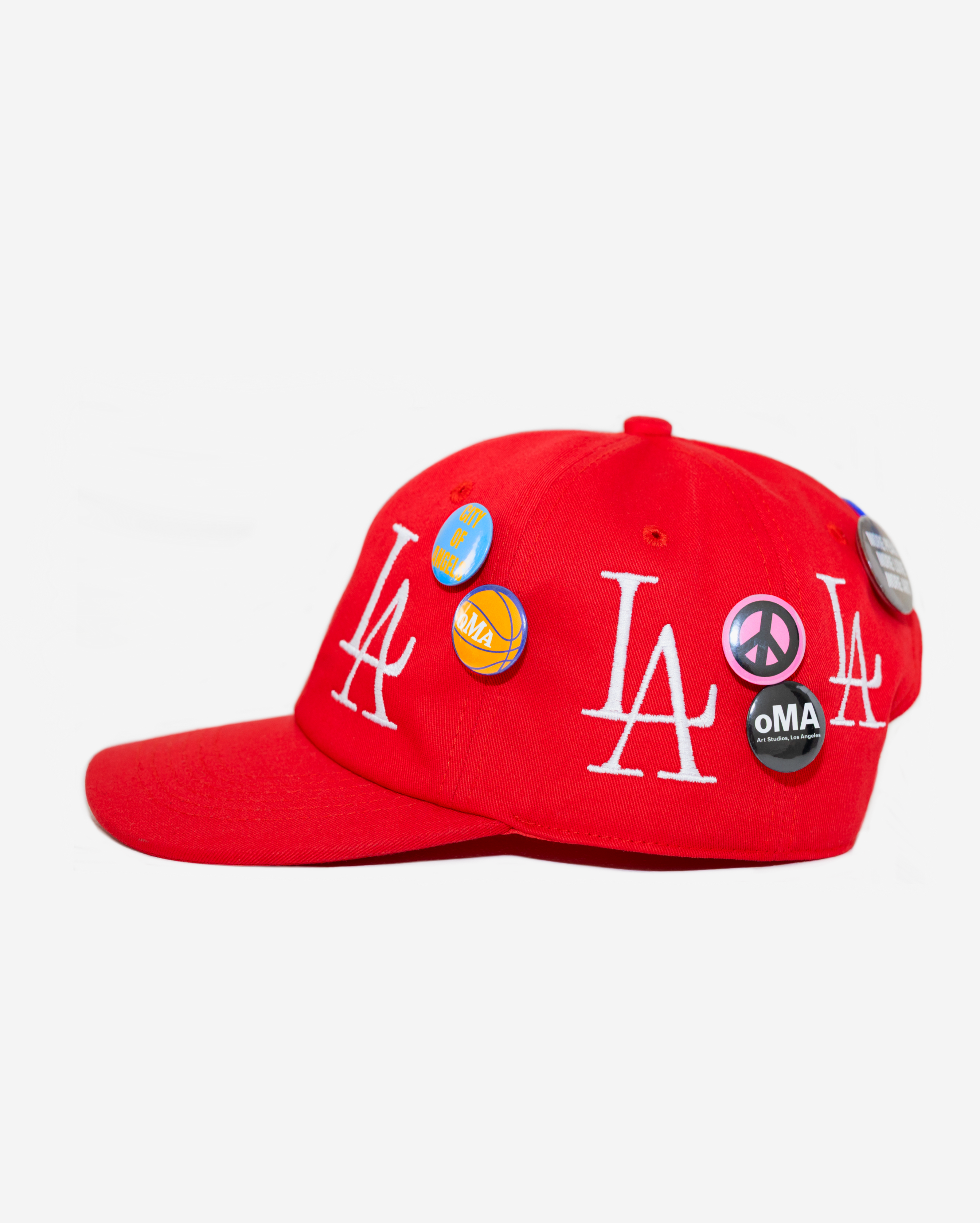 oLD LoS ANGELES BUTToN HAT (RED)