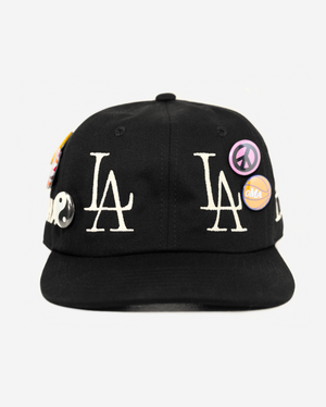 oLD LoS ANGELES BUTToN HAT (BLK/CRM)