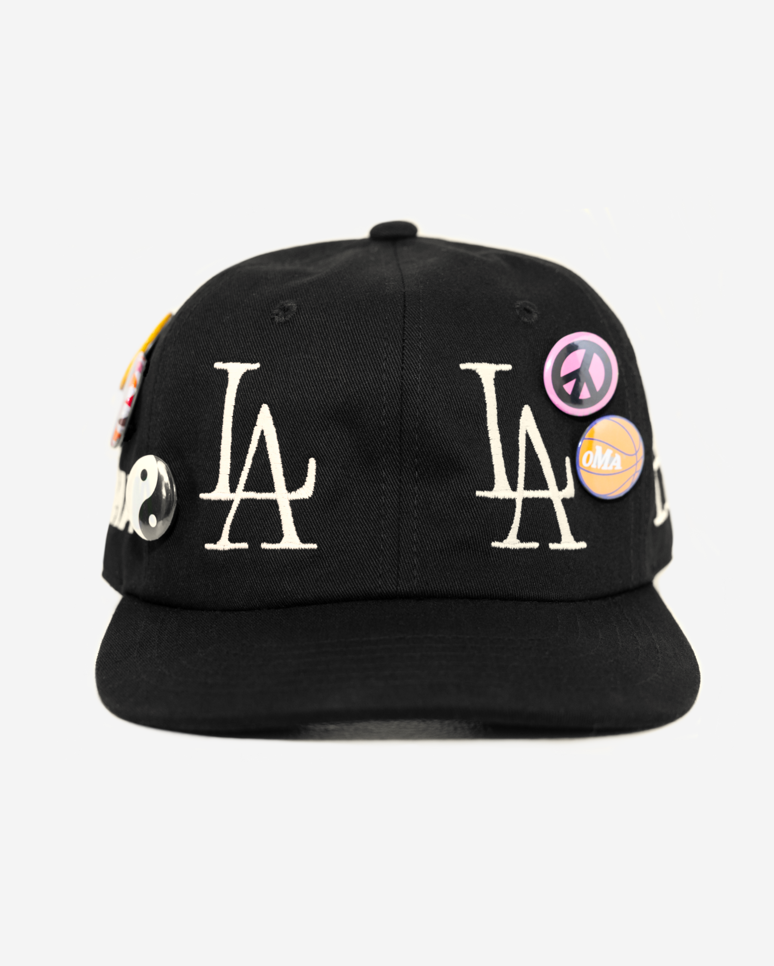 oLD LoS ANGELES BUTToN HAT (BLK/CRM)