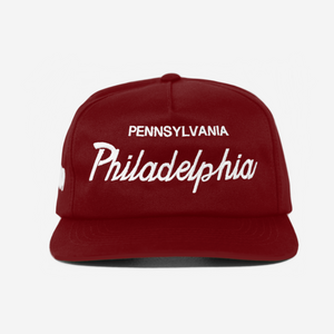 PHILADELPHIA, PENNSYLVANIA THRoWBACK HAT (BURGUNDY)