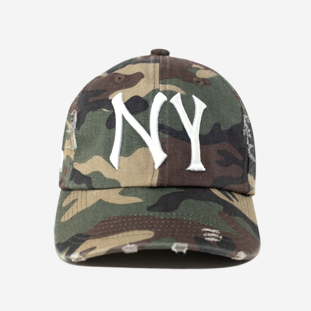 NEW YoRK DISTRESSED HAT (ARMY CAMo)