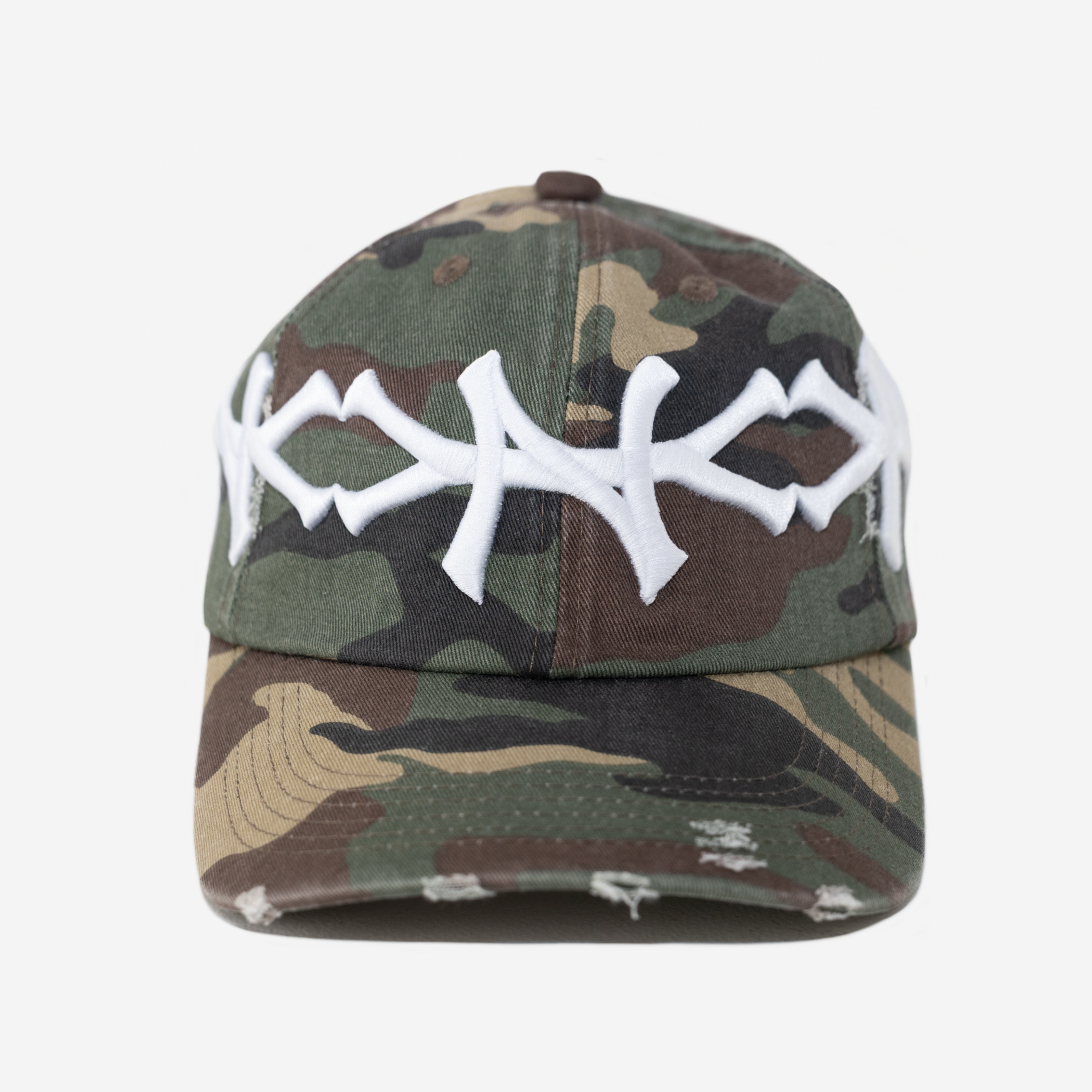 NEW YoRK CROWN DISTRESSED HAT (ARMY CAMo)