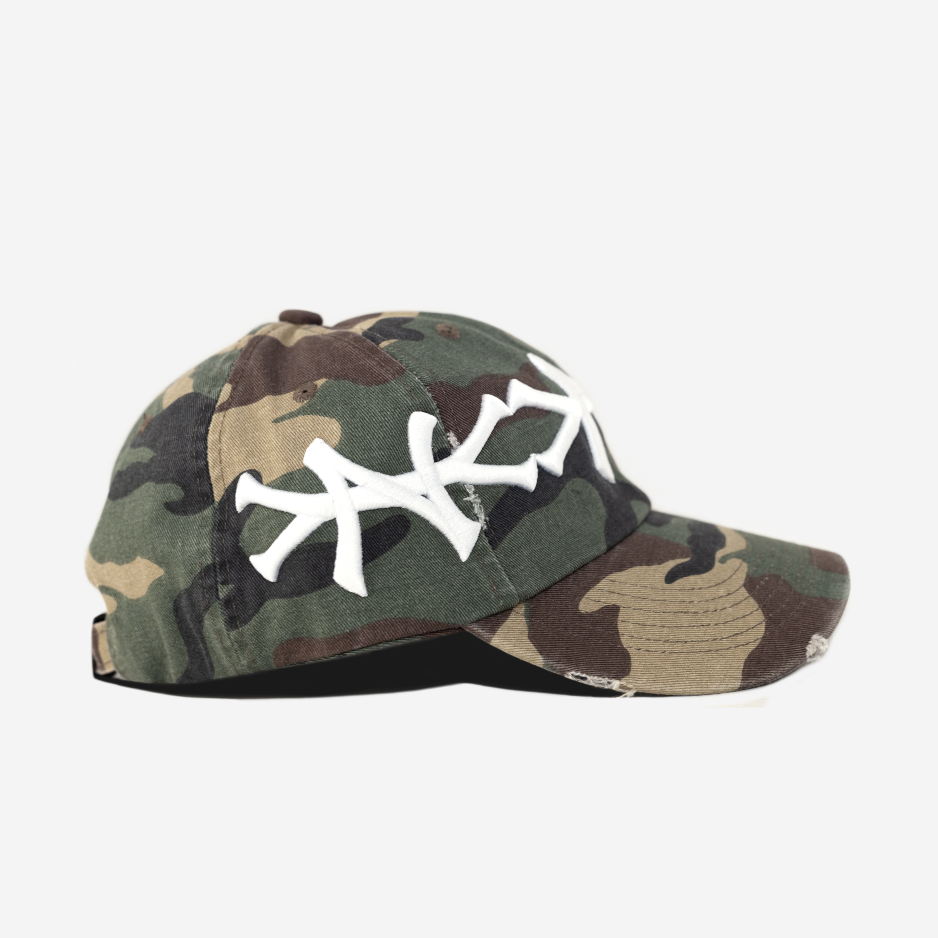NEW YoRK CROWN DISTRESSED HAT (ARMY CAMo)