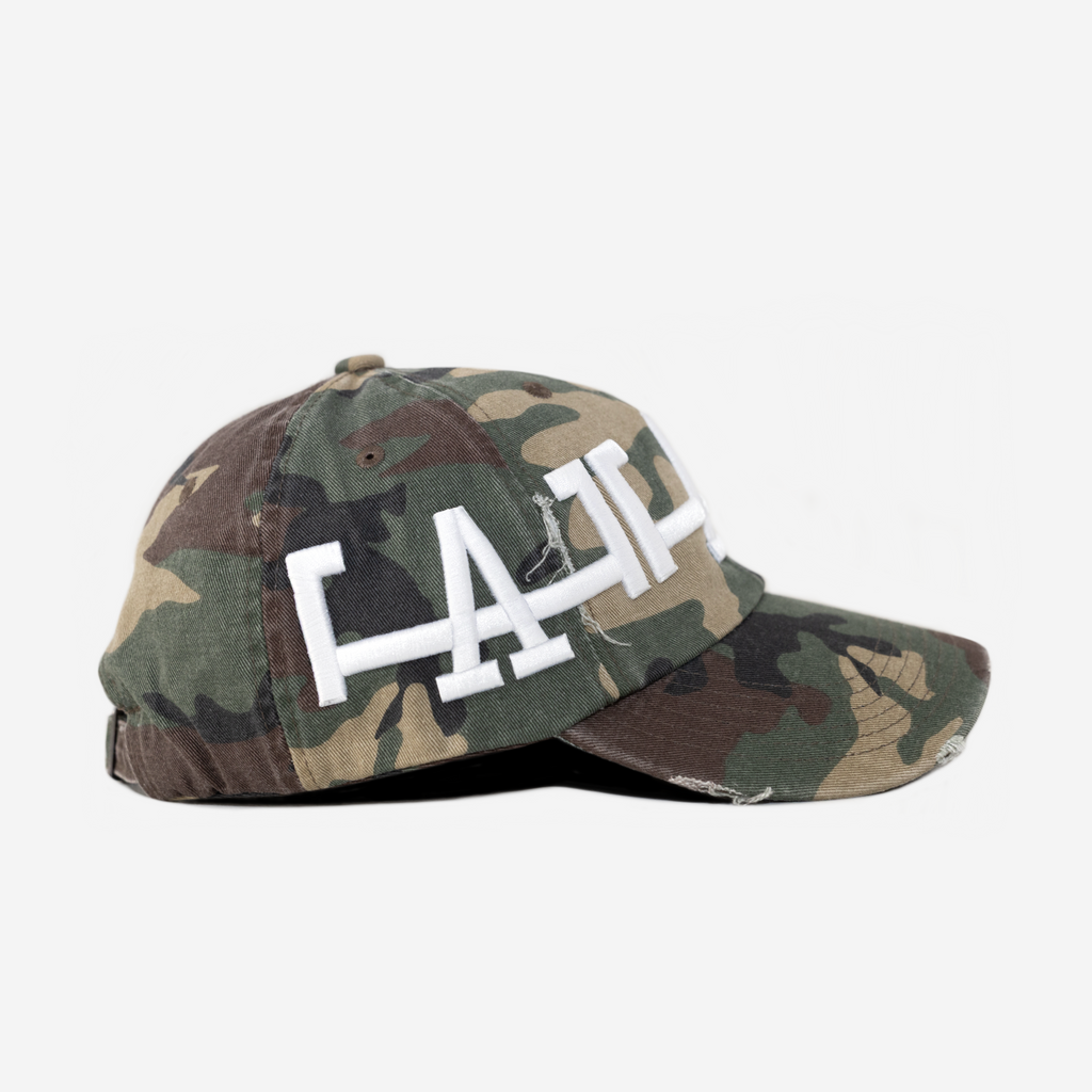 LoS ANGELES CROWN DISTRESSED HAT (ARMY CAMo)