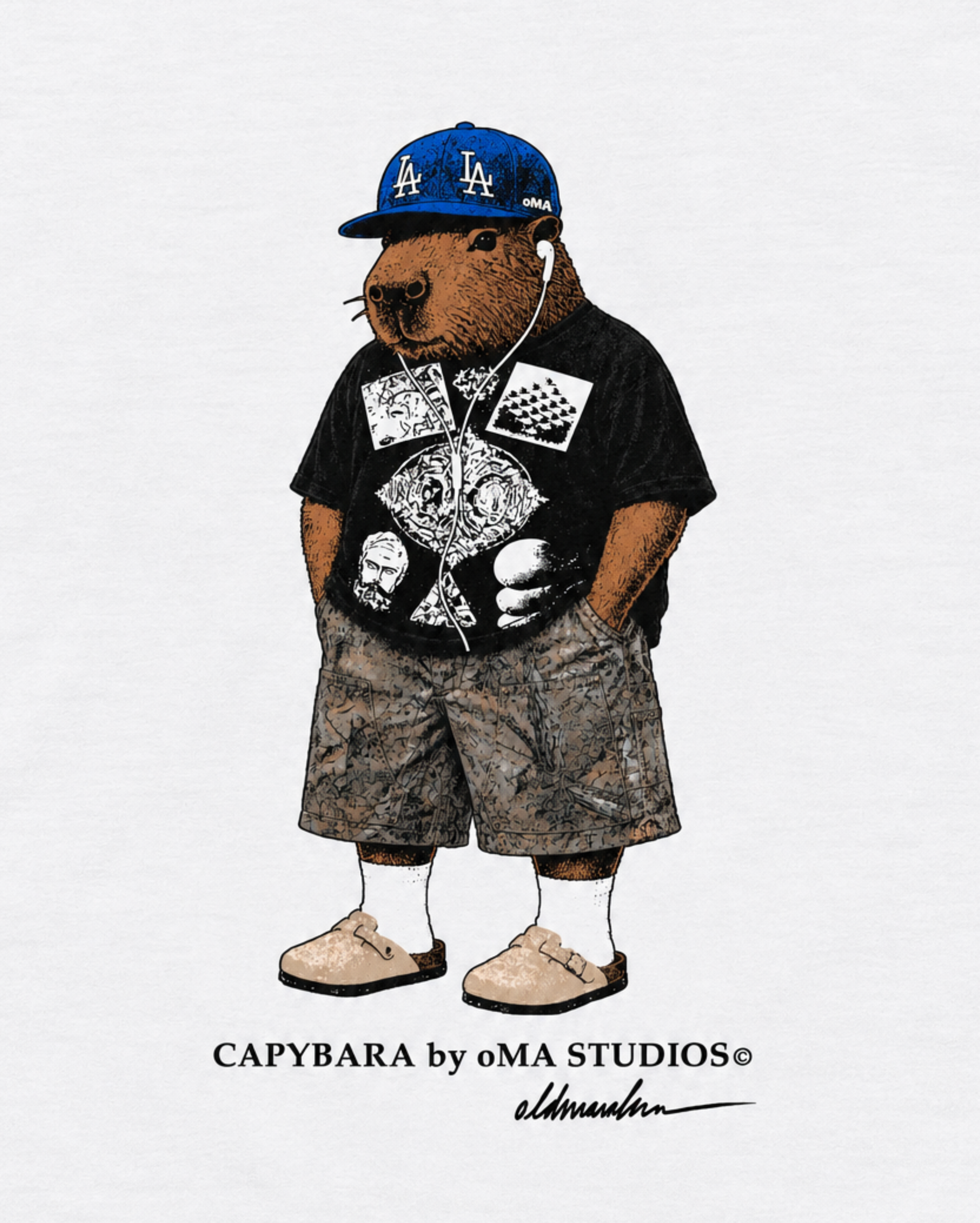 LoS ANGELES CAPYBARA T-SHIRT (WHITE)