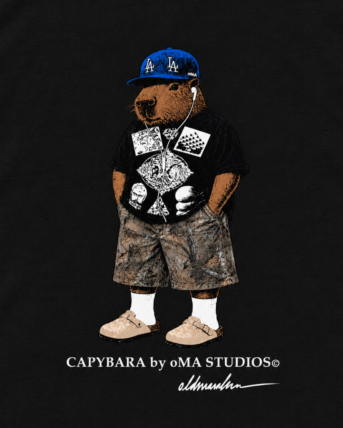 LoS ANGELES CAPYBARA T-SHIRT (BLACK)
