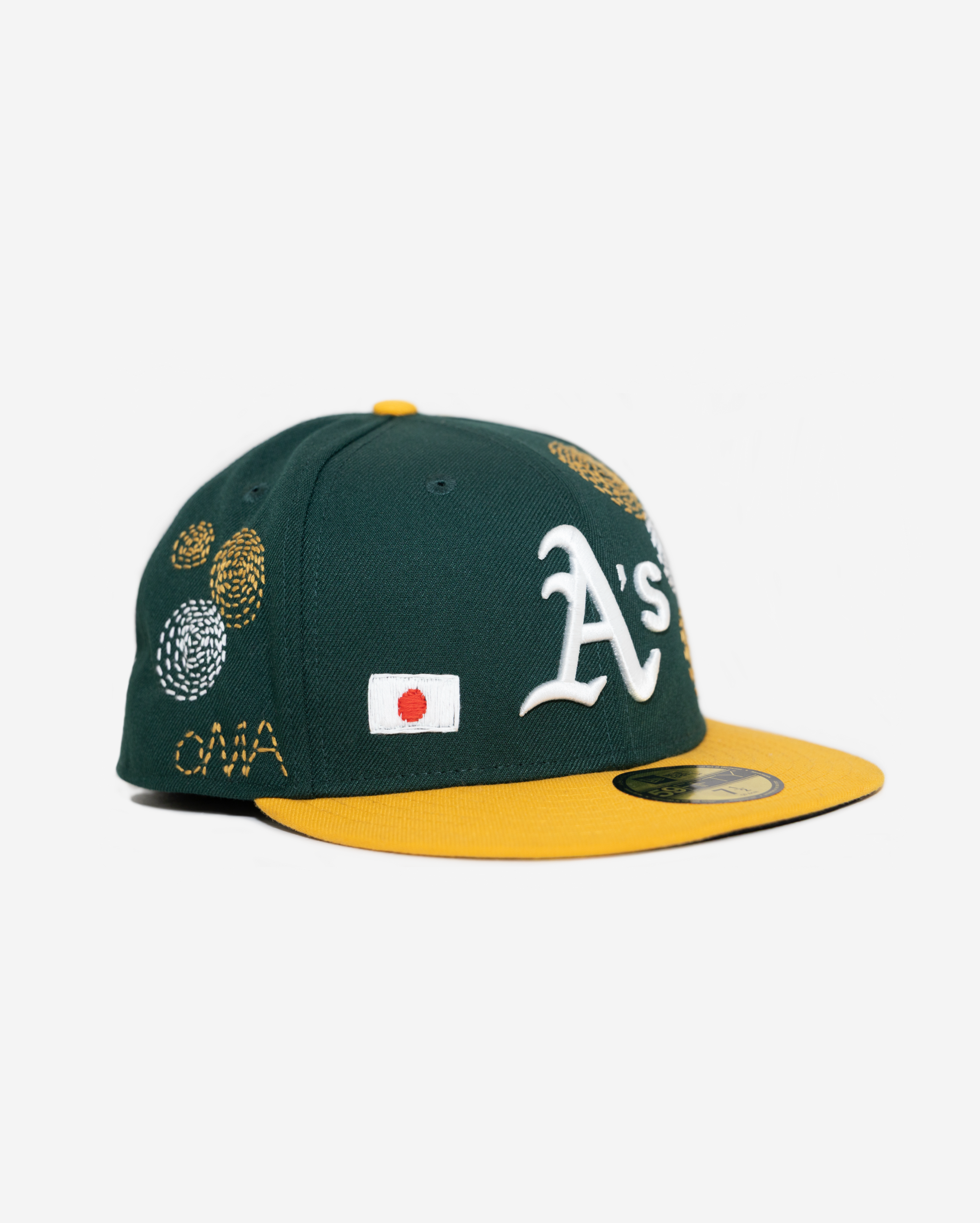oAKLAND A'S SASHIKo FITTED HAT (GREEN/GoLD)