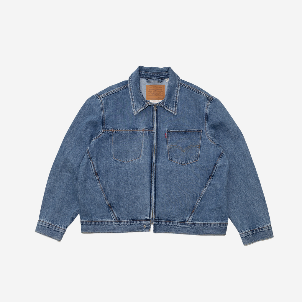 LEVIS VINTAGE ZIP FRONT DENIM TRUCKER JACKET