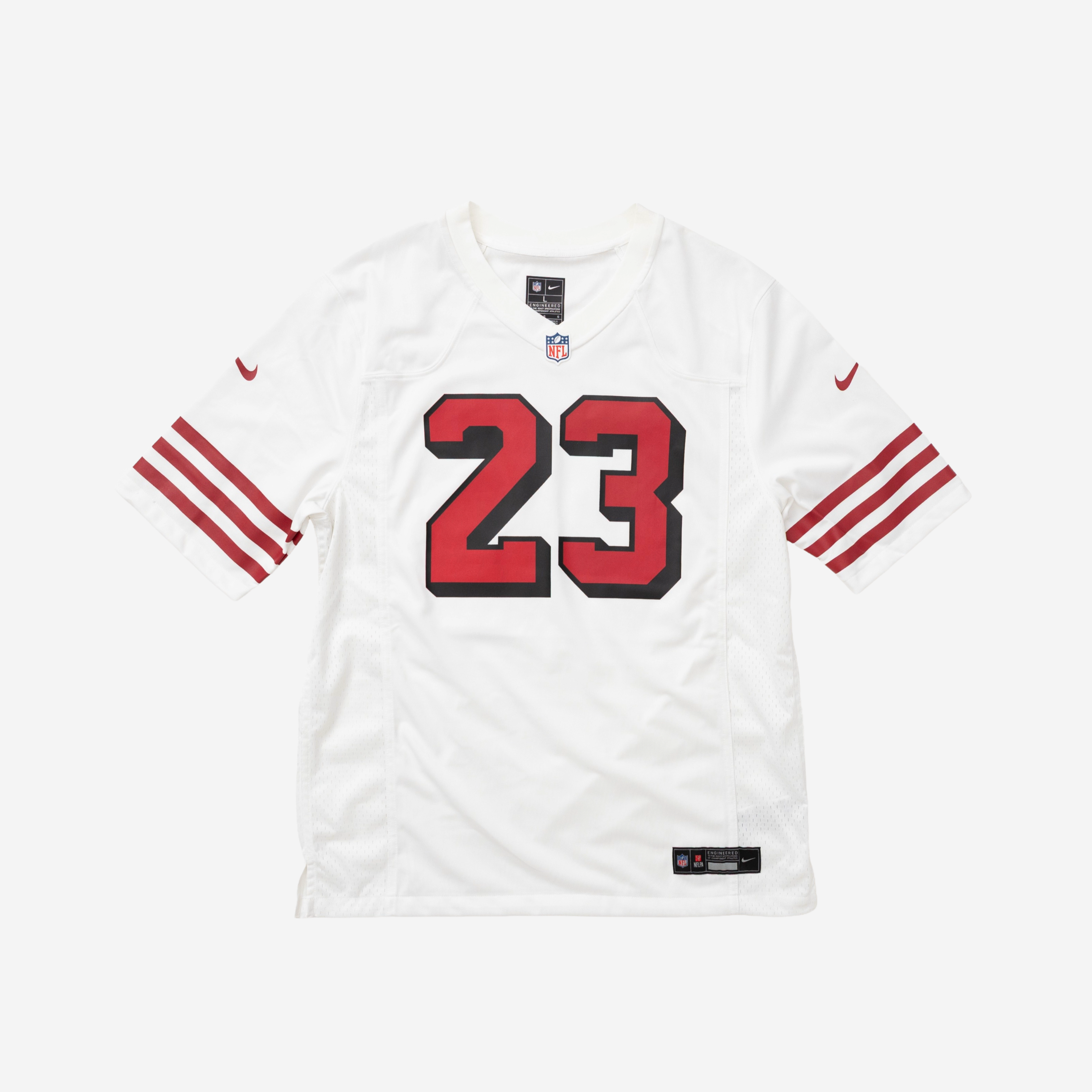 SAN FRANCISCO 49ERS CHRISTIAN MCCAFFREY JERSEY (WHITE)